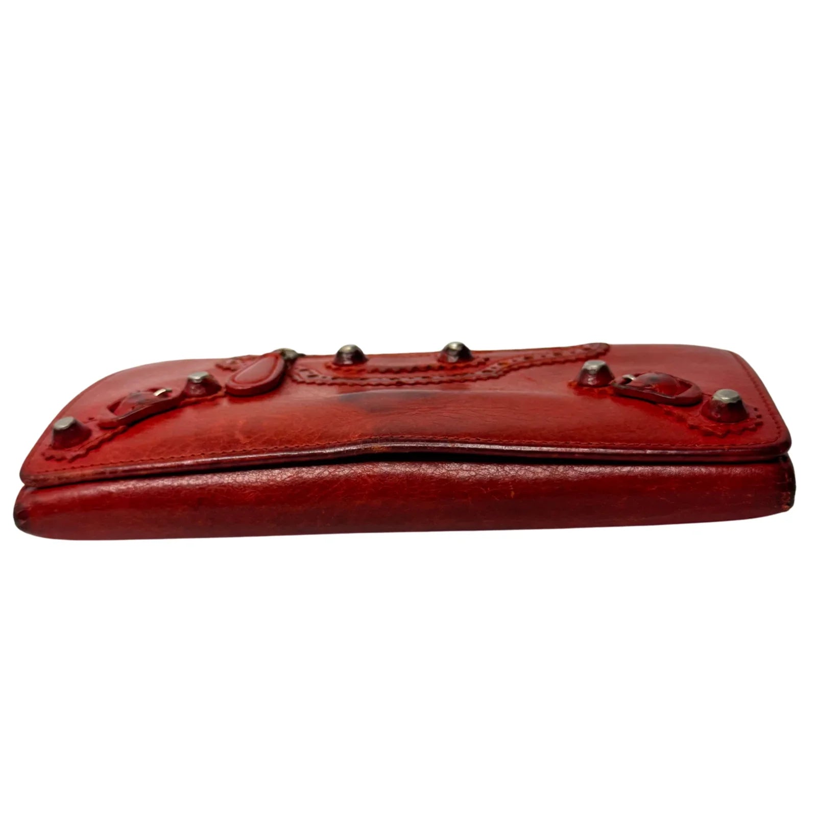 Balenciaga Red Lipstick Agneau Leather Giant 12 Gold Hardware Wallet - Lost Designer