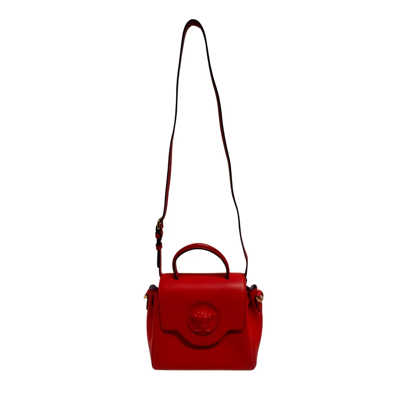 Versace La Medusa Handbag Leather Red - Lost Designer