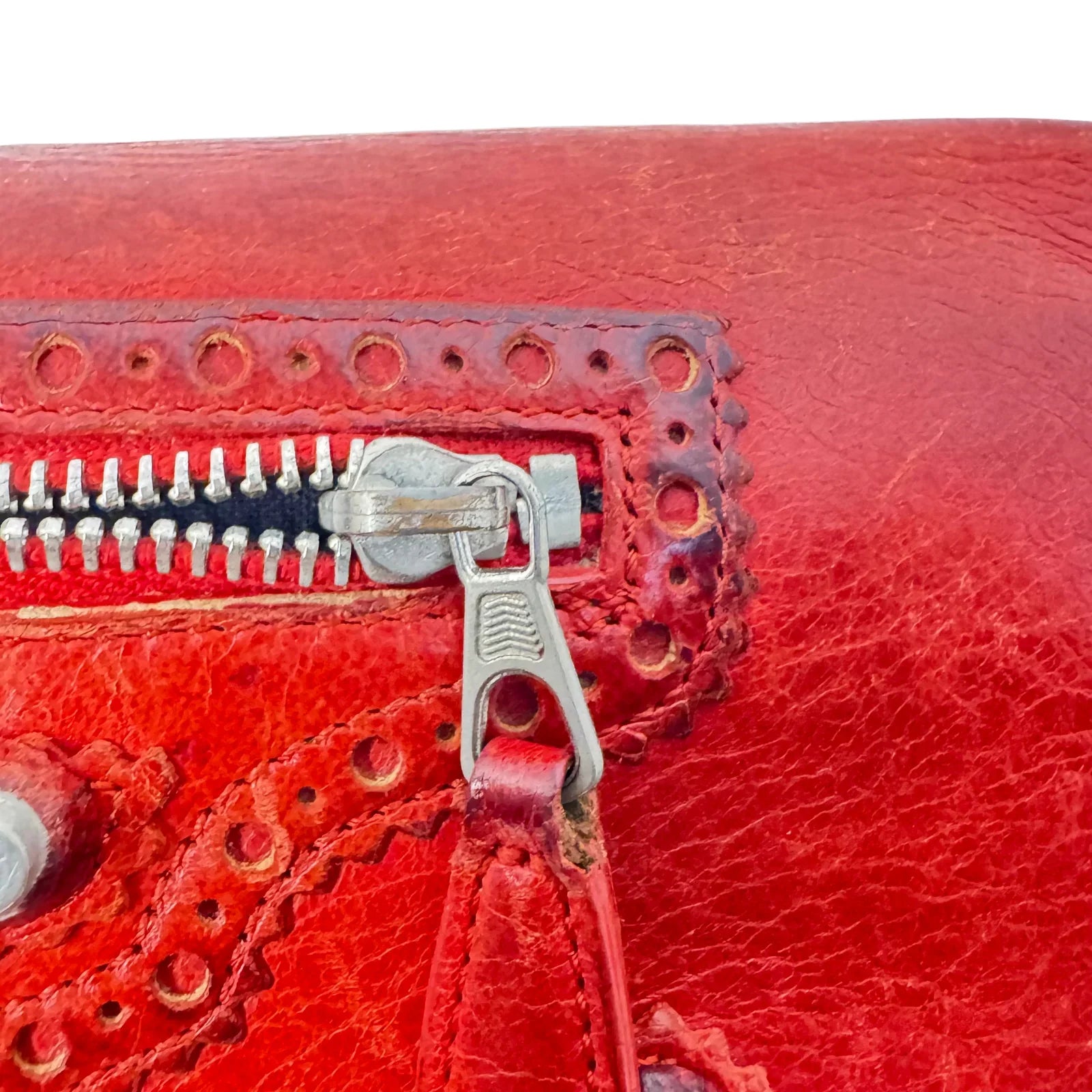 Balenciaga Red Lipstick Agneau Leather Giant 12 Gold Hardware Wallet - Lost Designer