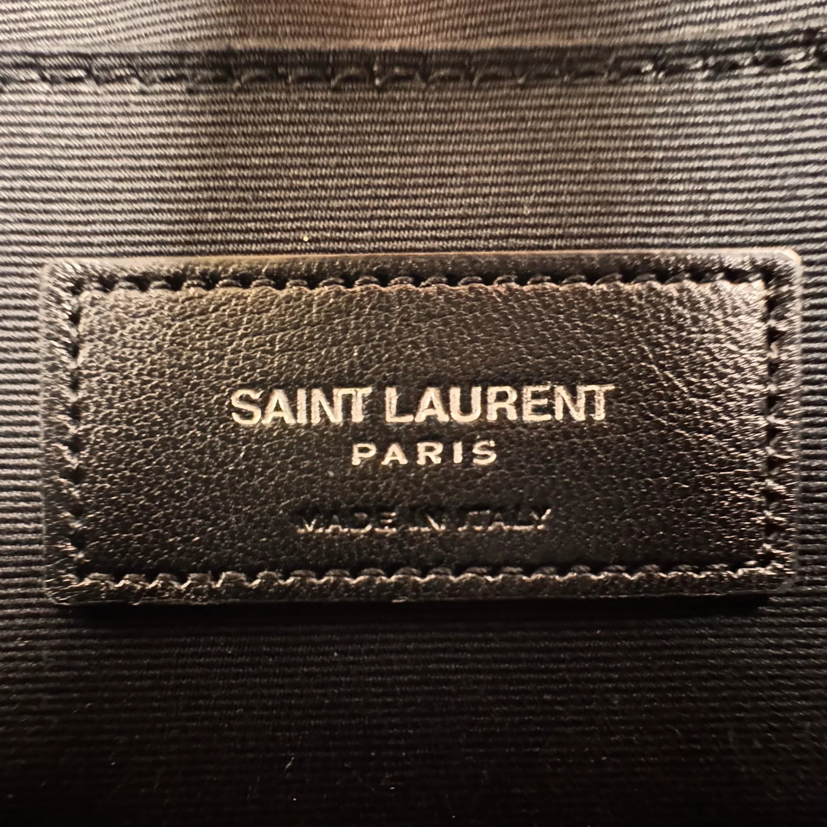 Saint Laurent Raffia Calfskin Rive Gauche Zipped Pouch - Lost Designer