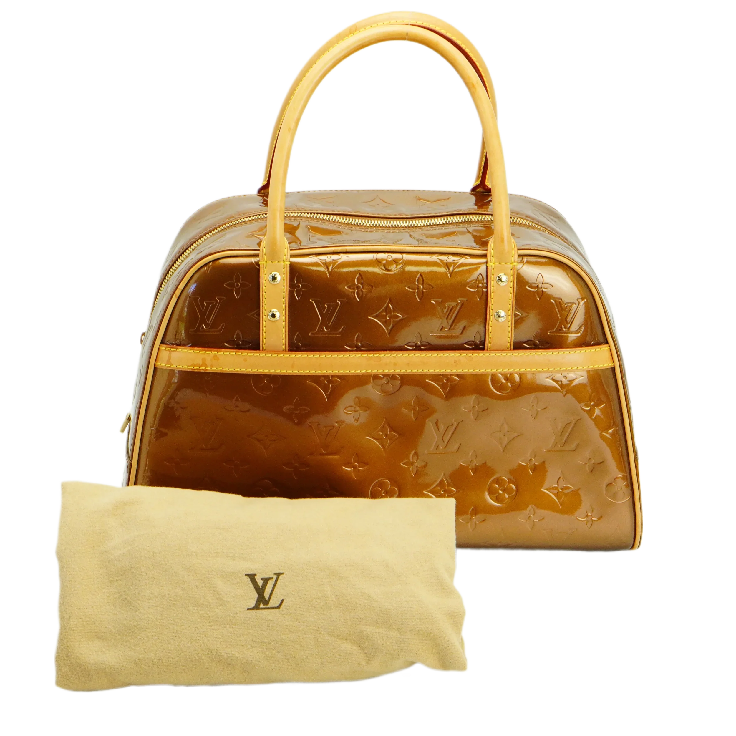 Louis Vuitton Bronze Monogram Vernis Tompkins Square Handbag - Lost Designer
