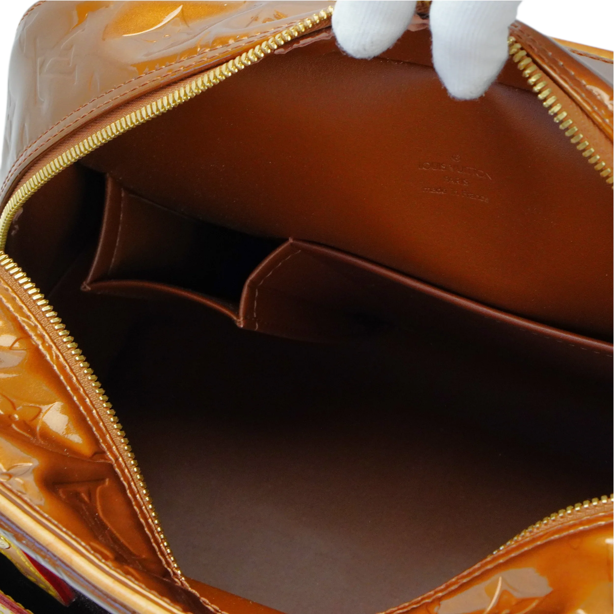 Louis Vuitton Bronze Monogram Vernis Tompkins Square Handbag - Lost Designer