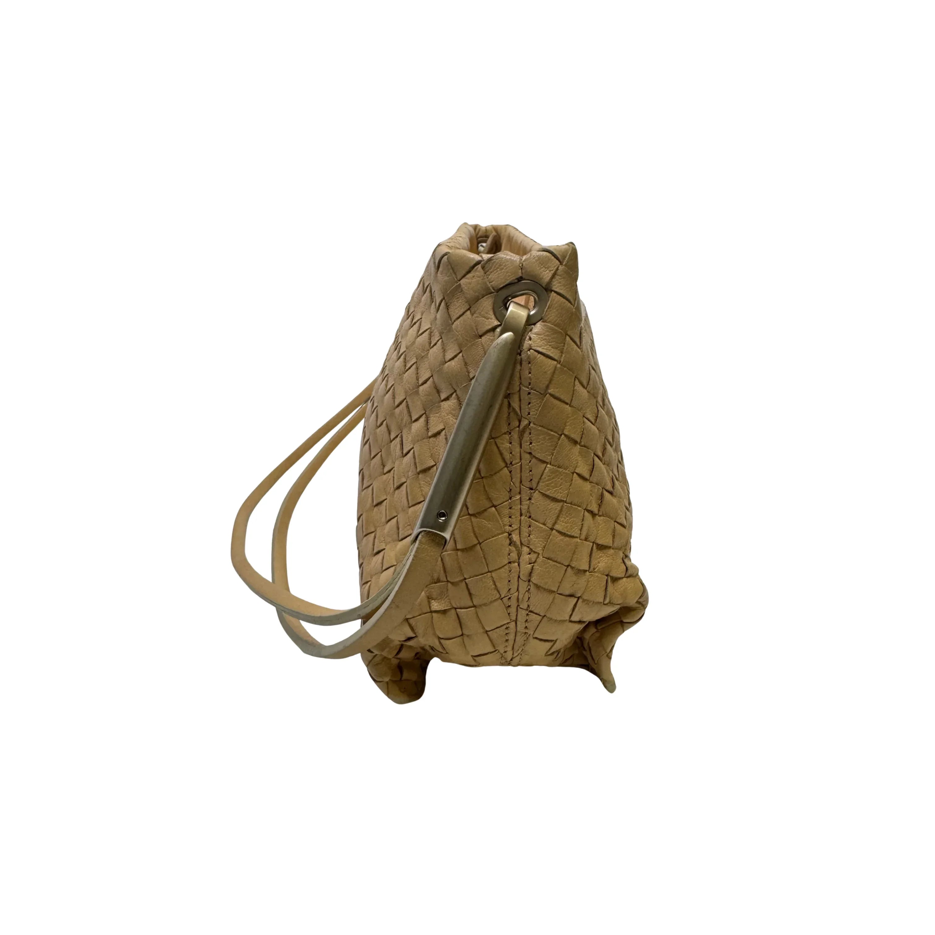 Bottega Veneta Intrecciato Shoulder Bag beige - Lost Designer
