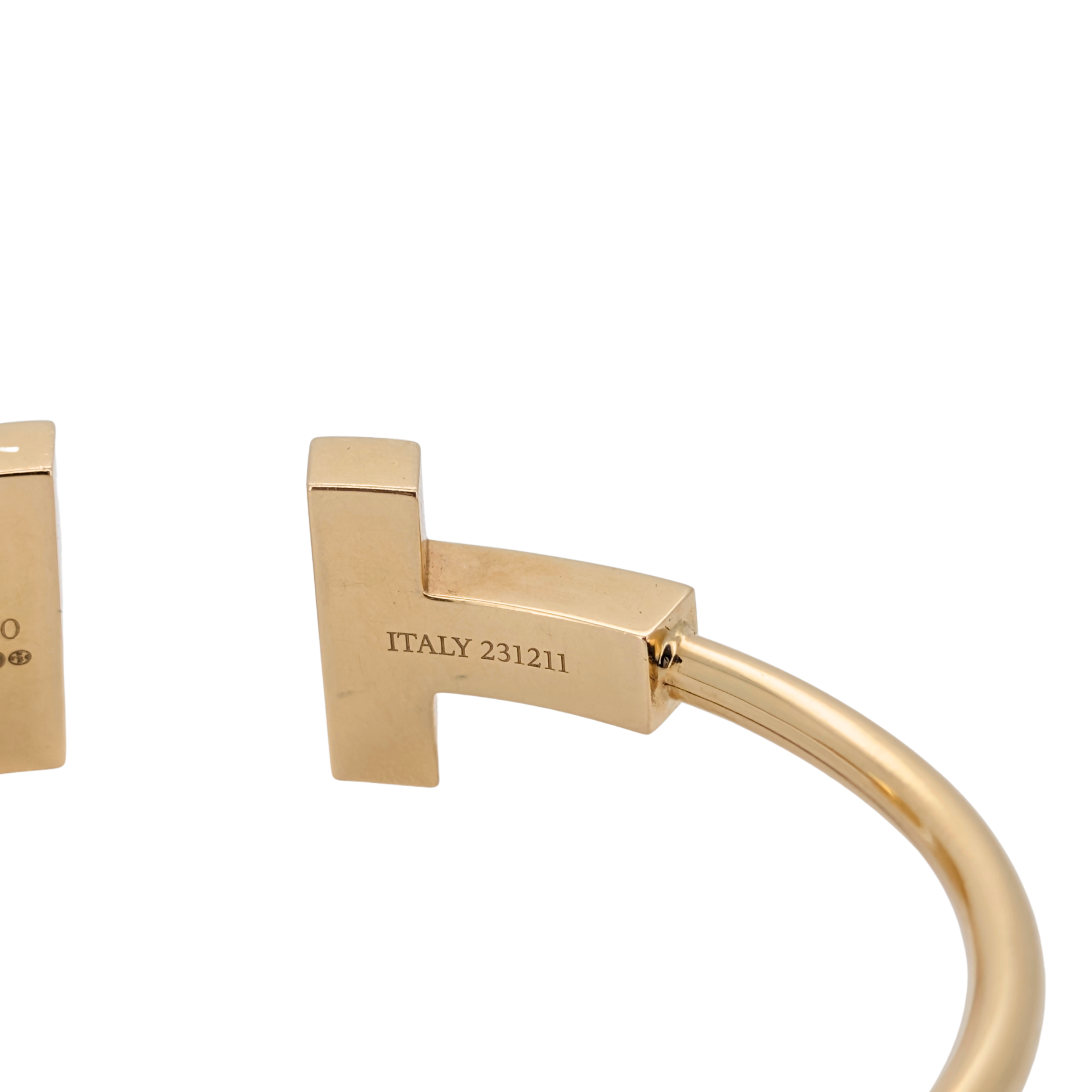 Tiffany & Co T Wide Wire Bracelet Large 18k Yellow Gold