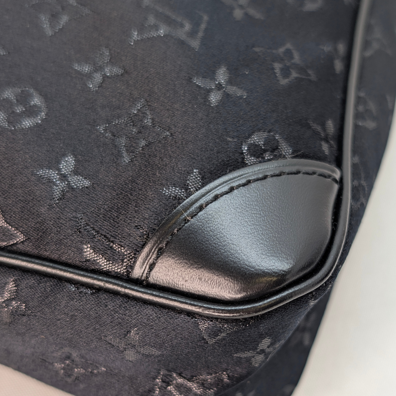 Louis Vuitton Satin Little Boulogne Monogram Bag Black
