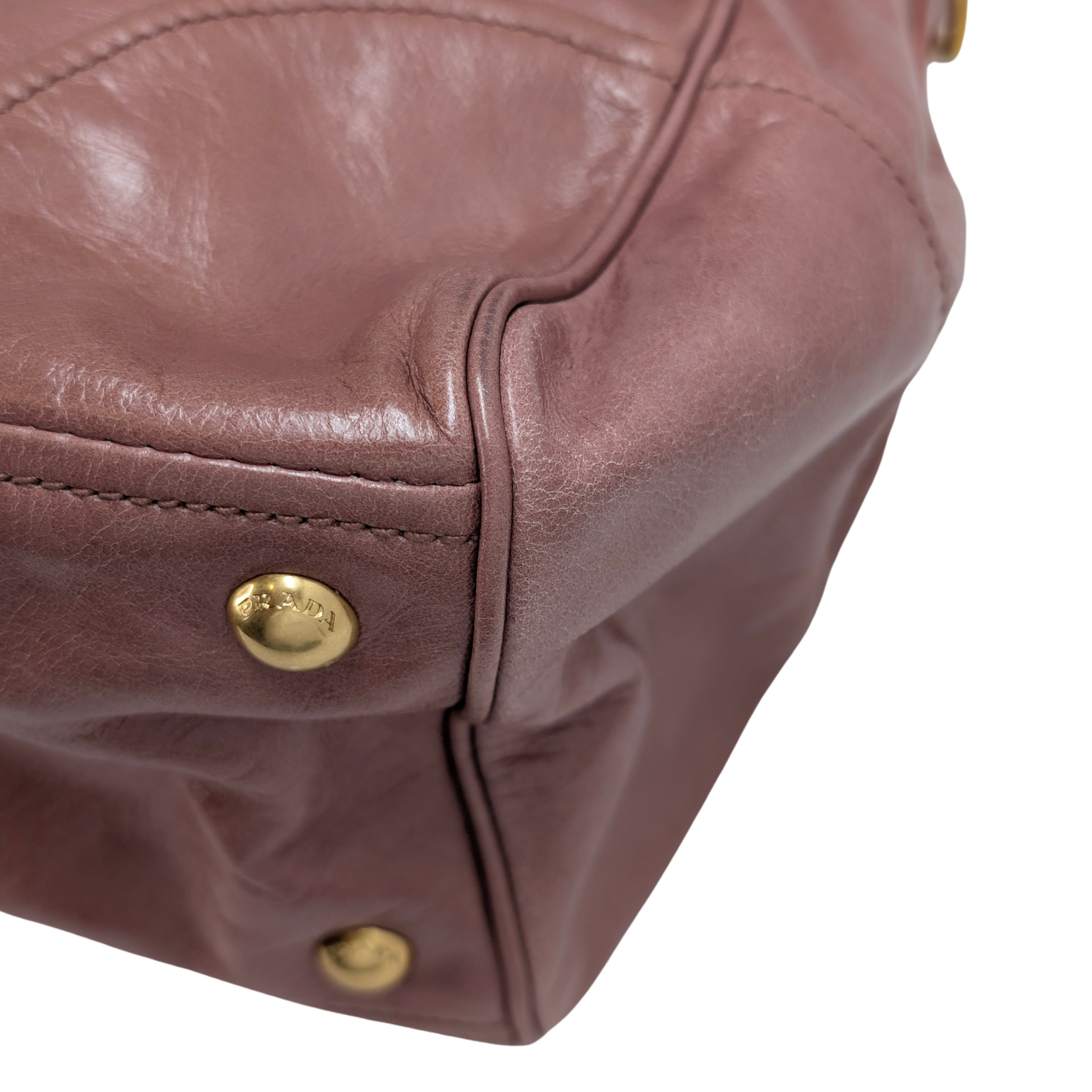 Prada Vitello Shine Shopping Tote Bag Dusky Rose