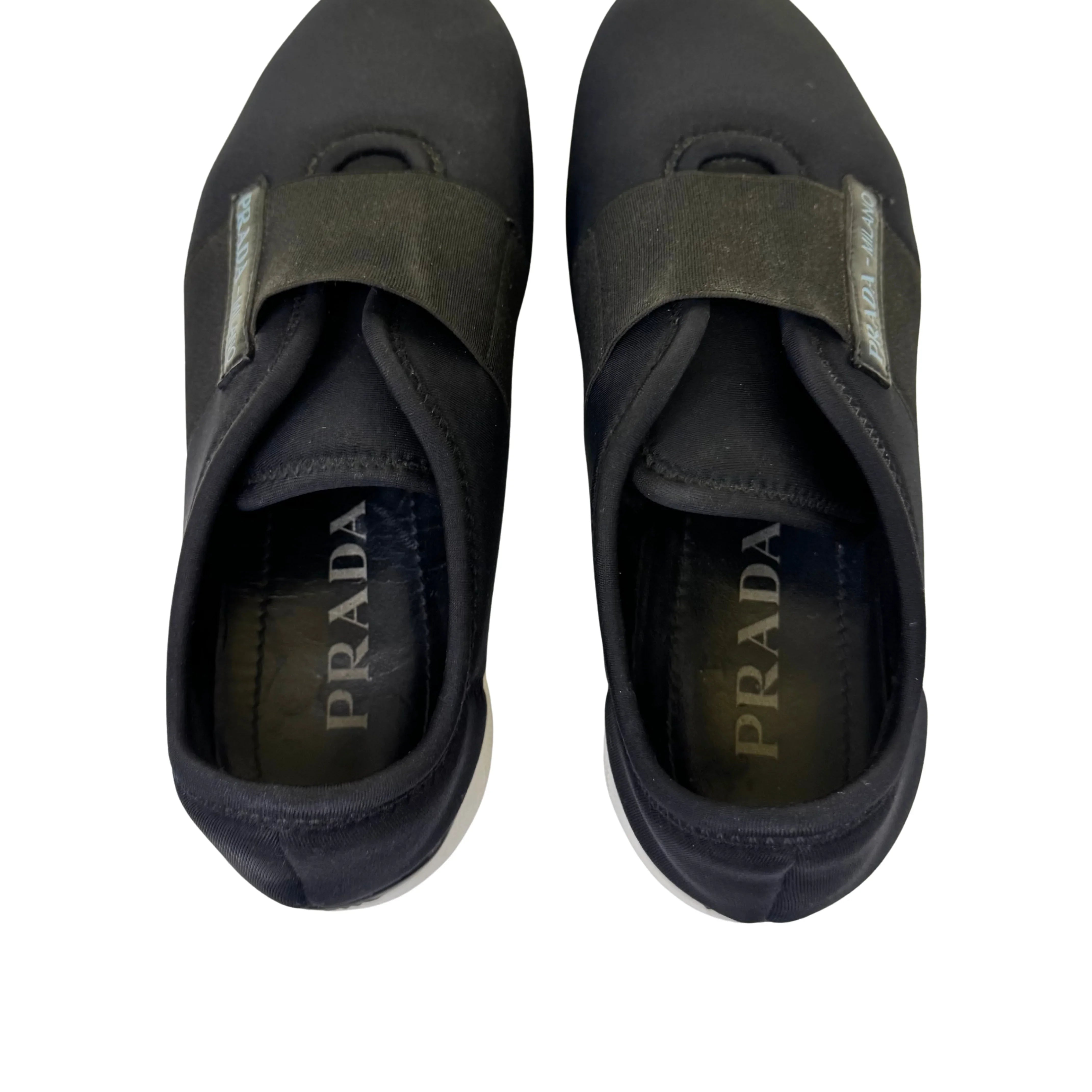 Prada Black x Navy Neoprene Sneakers size 36 - Lost Designer