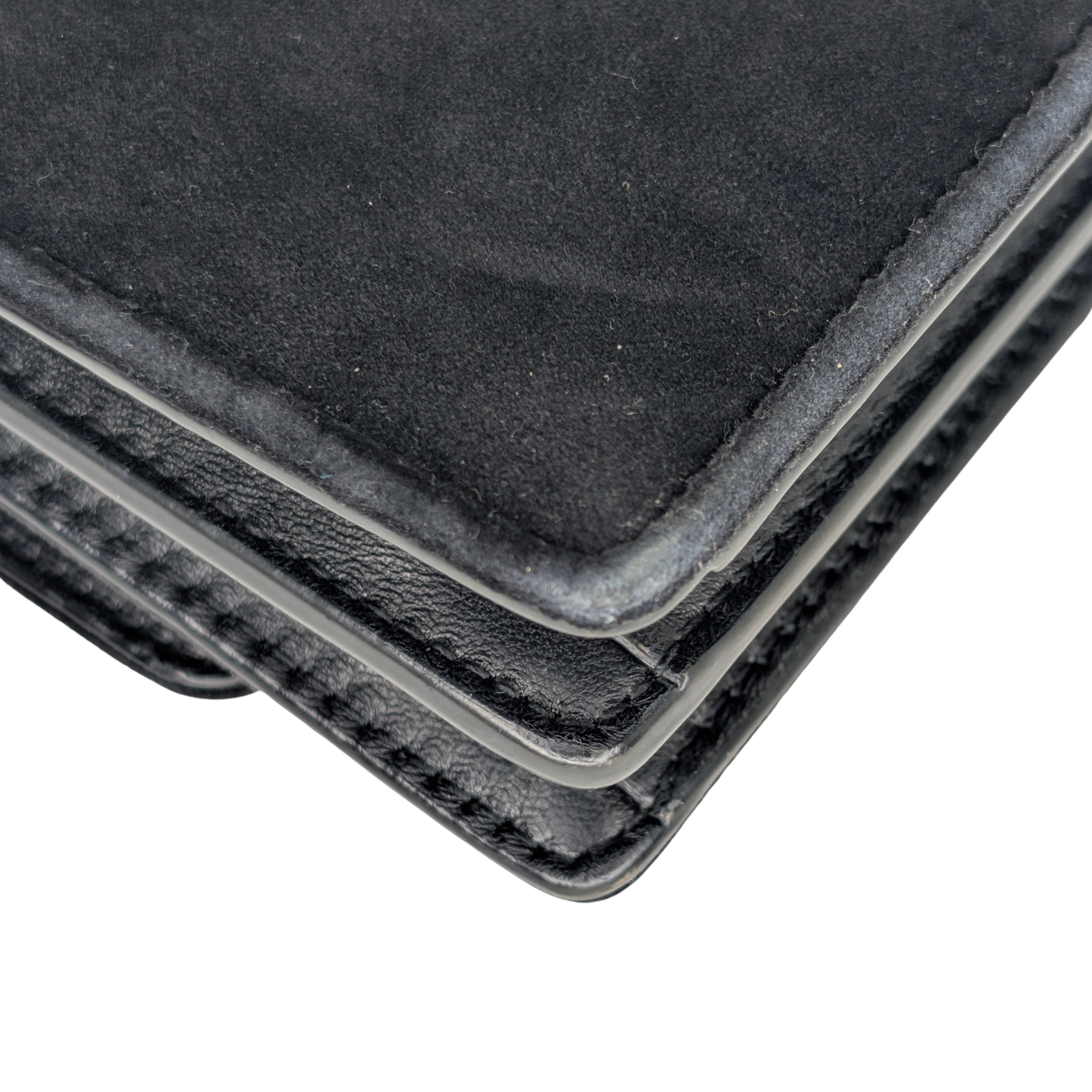 Saint Laurent Sunset Velvet Small Bag Black