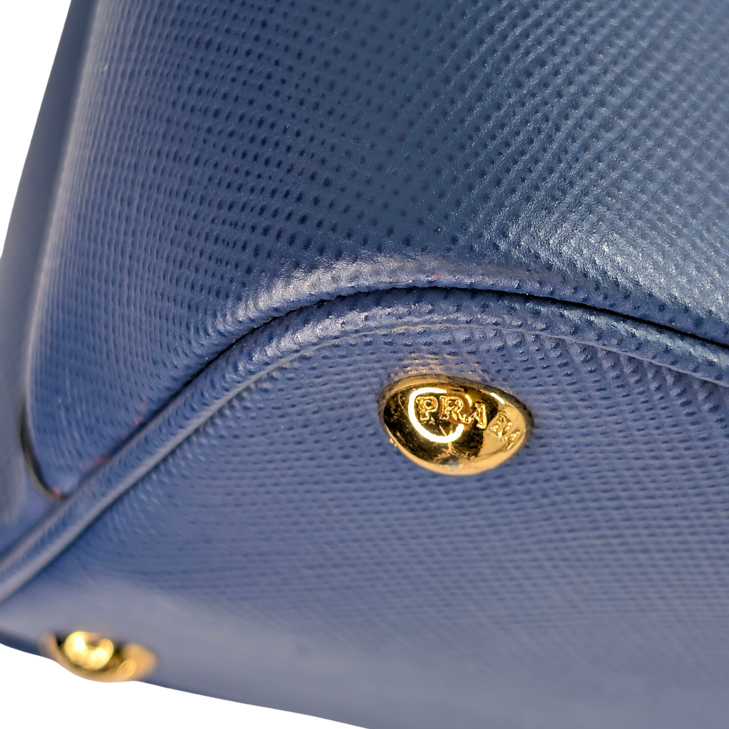 Prada Saffiano Cuir Double Bag Medium Navy