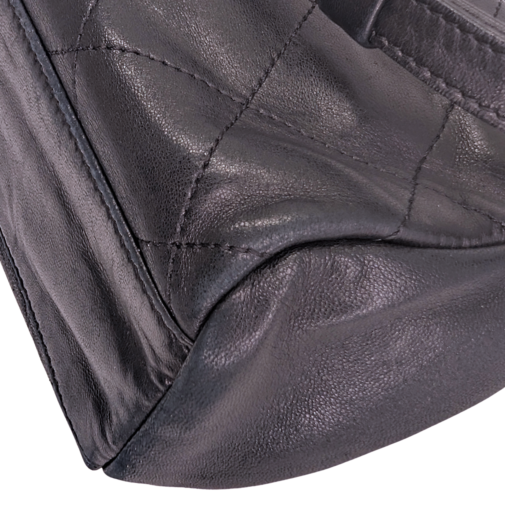 Chanel East-West Shoulder Bag Leather Black
