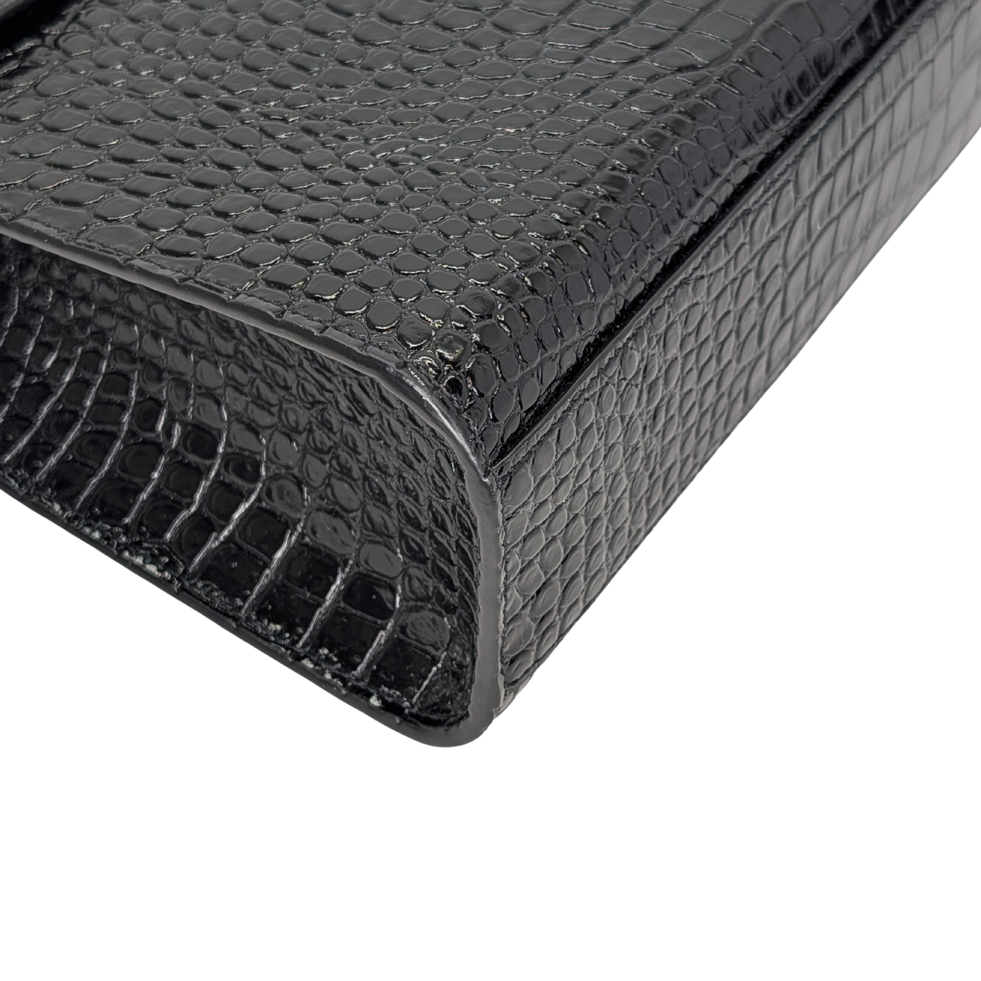 Saint Laurent Manhattan Medium Crocodile Embossed Shoulder Bag