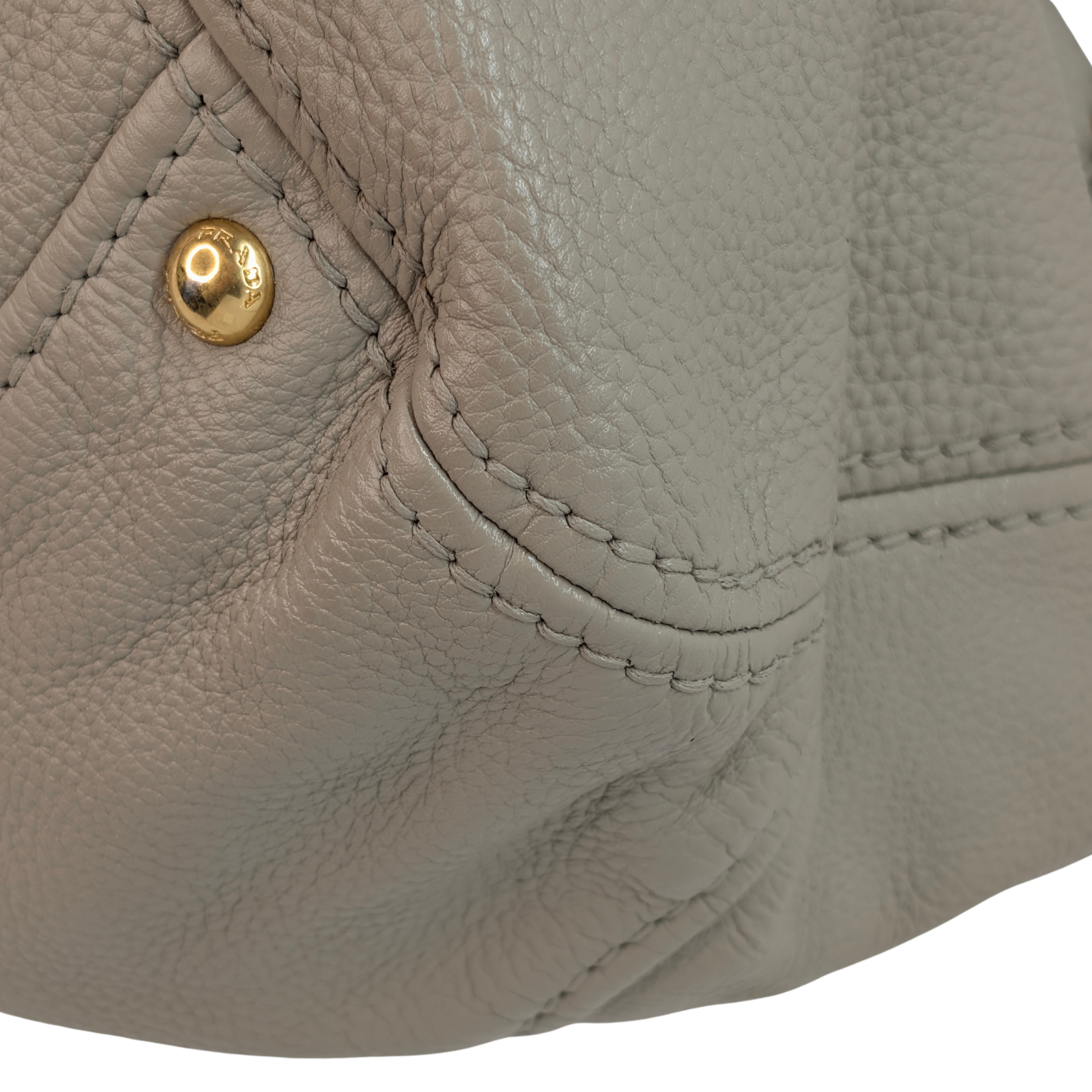 Prada Pomice Vitello Daino Leather Tote Bag Beige