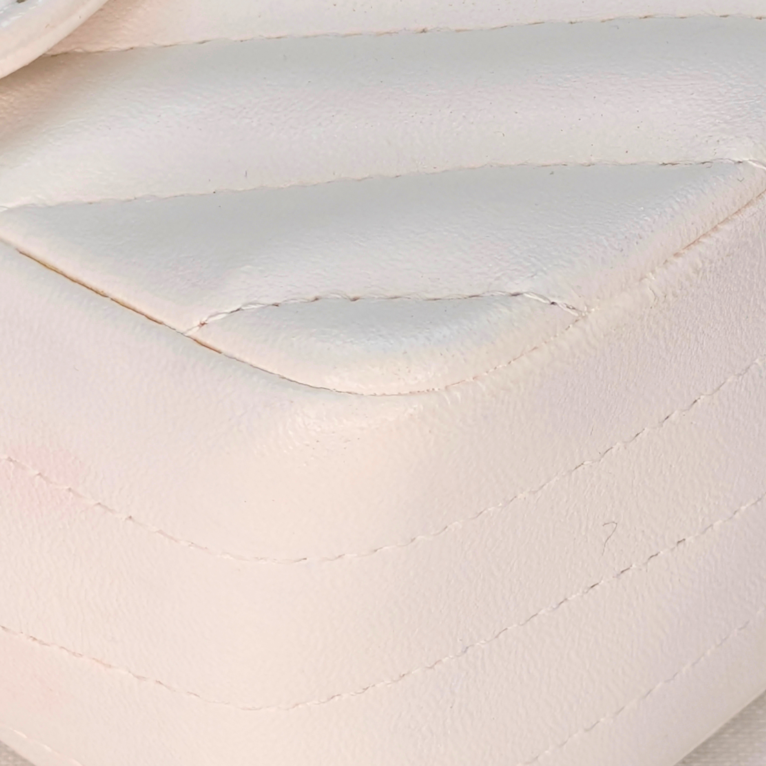 Chanel Mini Flap Bag Chevron lambskin White