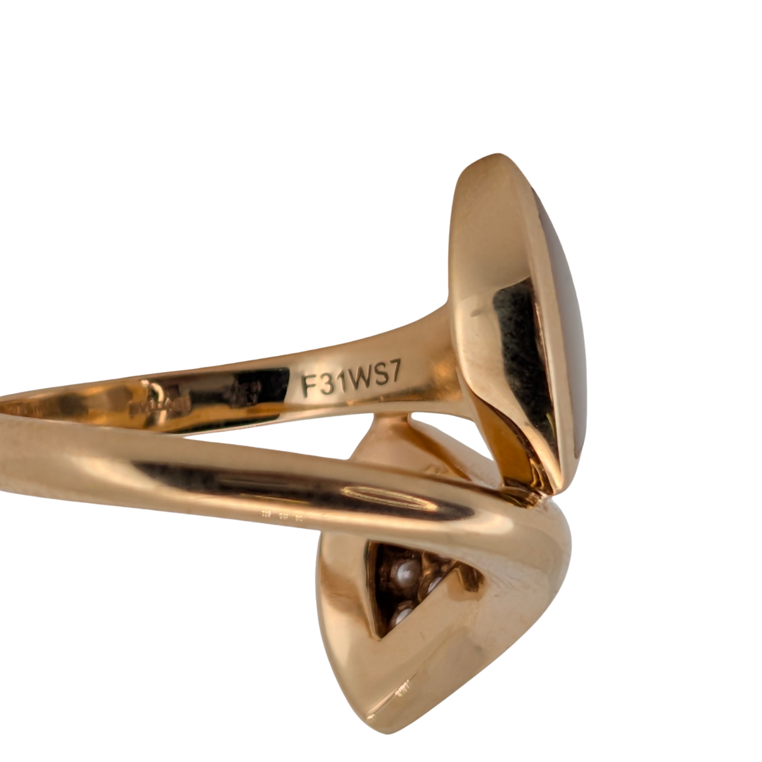 Bvlgari Divas’ Dream Large Model Ring 18K Rose Gold with Diamonds & Mother of Pearl