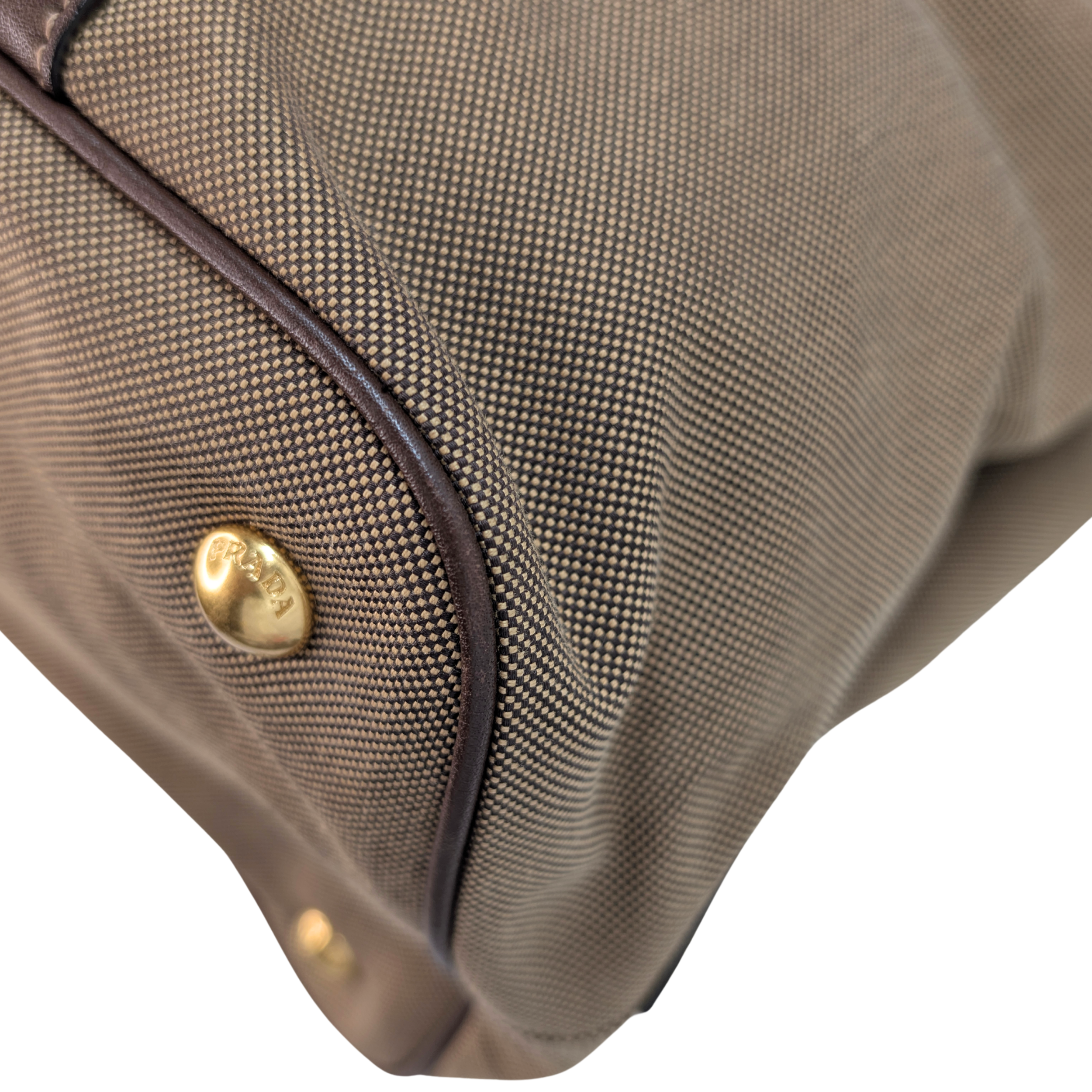 Prada Logo Jacquard Tote Bag Brown