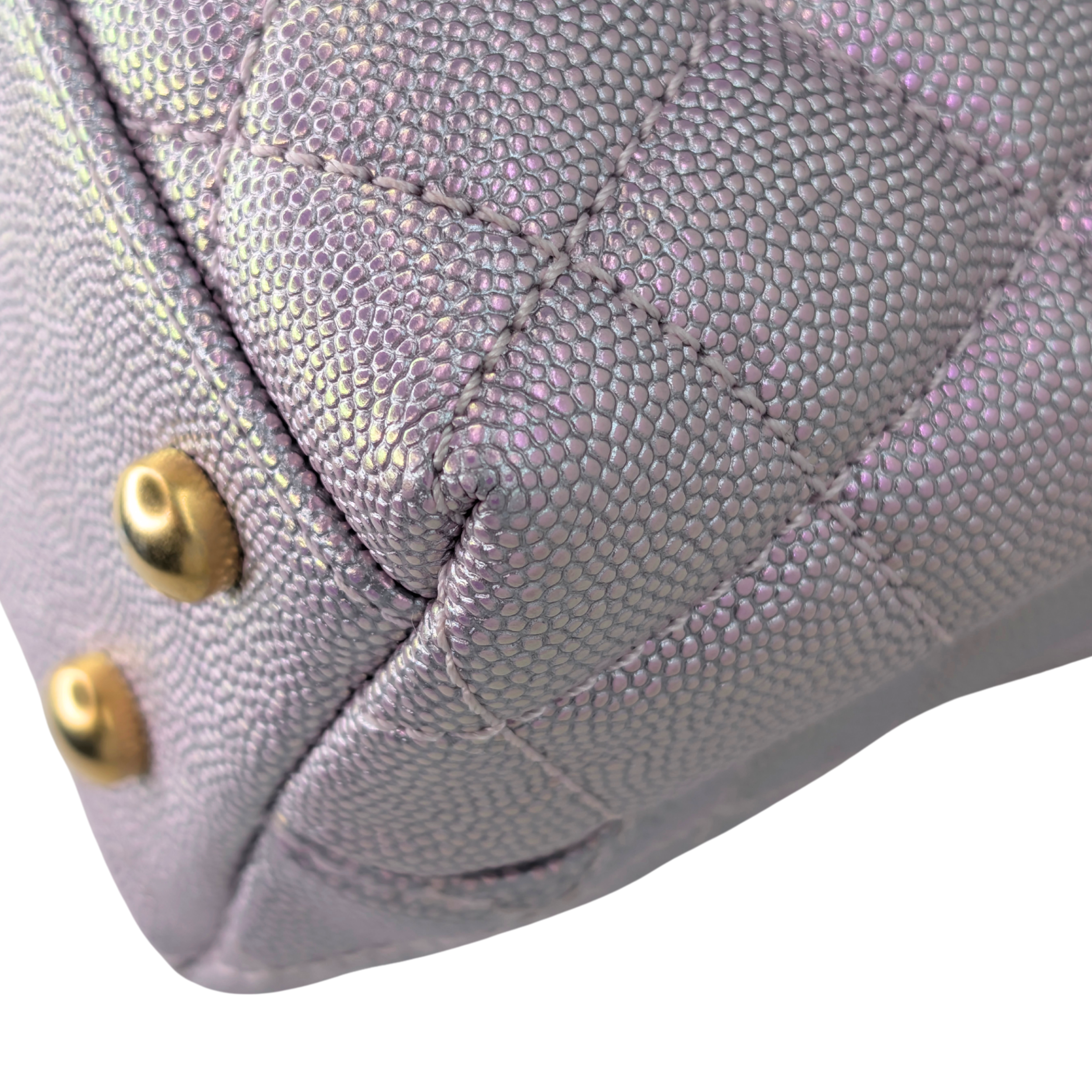 Chanel Coco Handle Small Caviar Iridescent Purple Bag