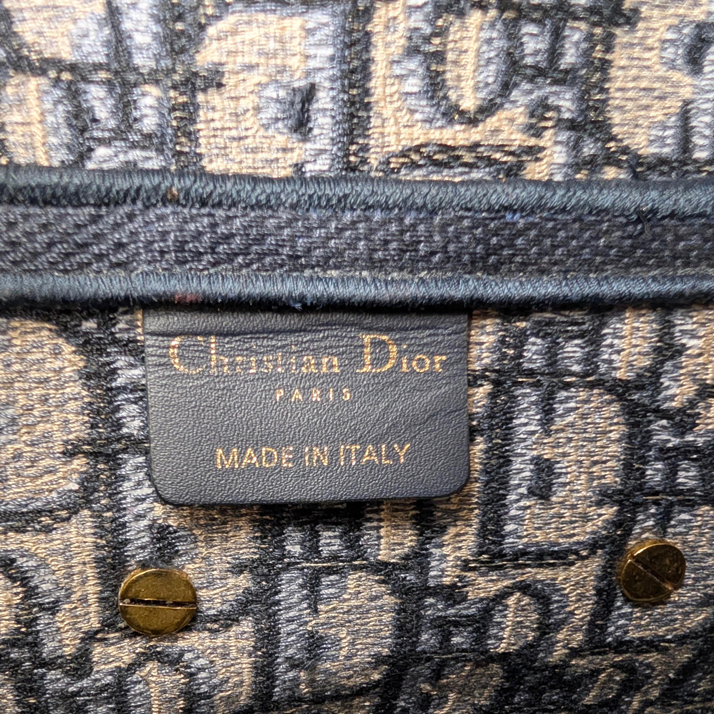 Dior Medium Saddle Bag Navy Oblique with Strap