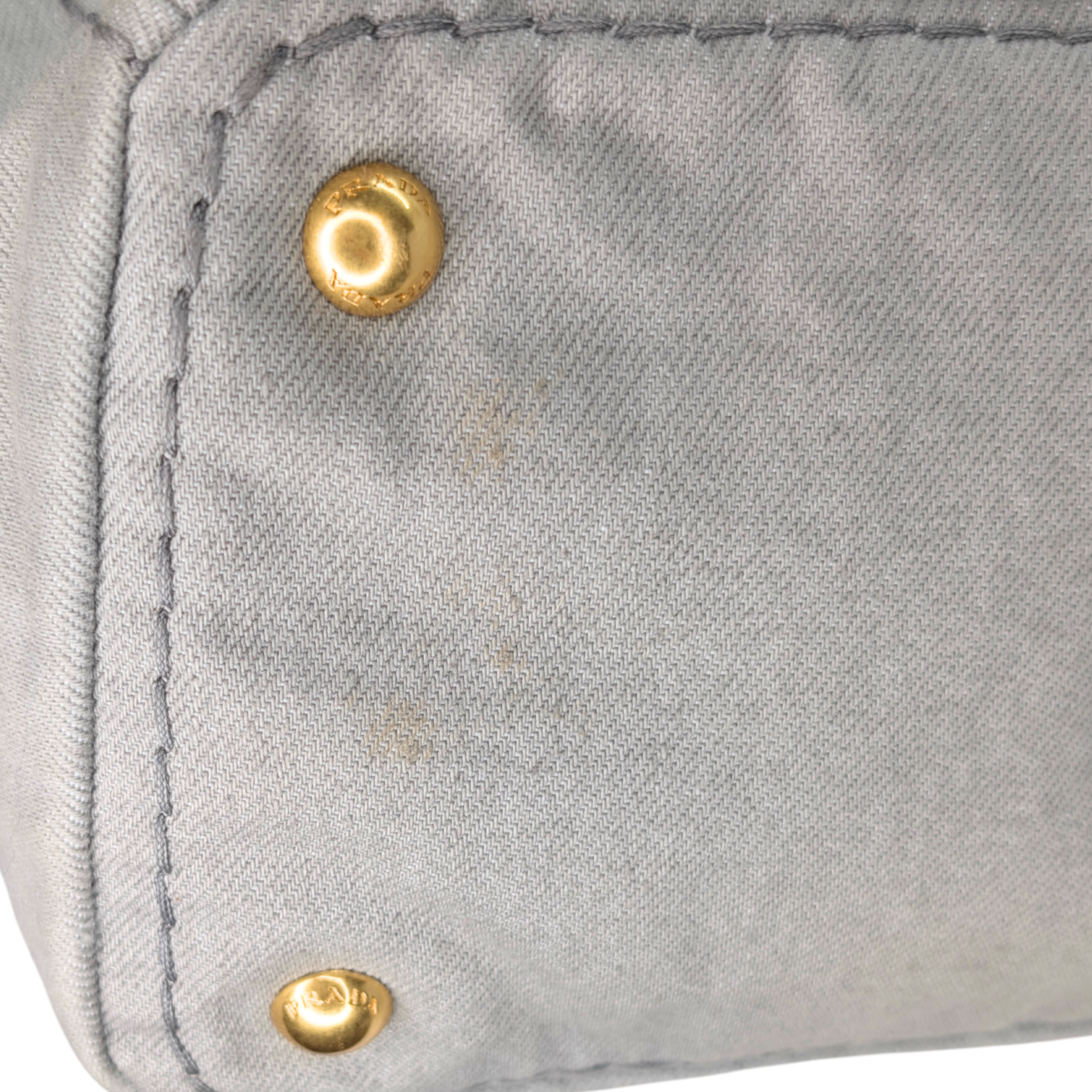 Prada Canvas Canapa Logo Tote Grey