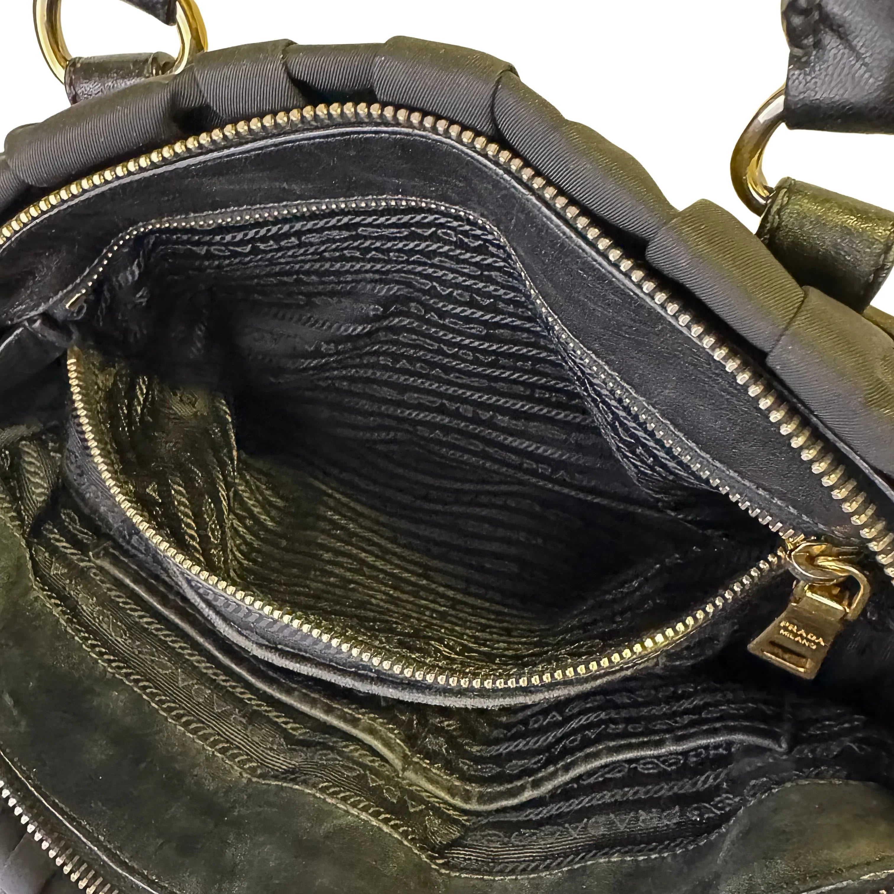 Prada Black Tessuto Nylon x Leather Tote Bag - Lost Designer