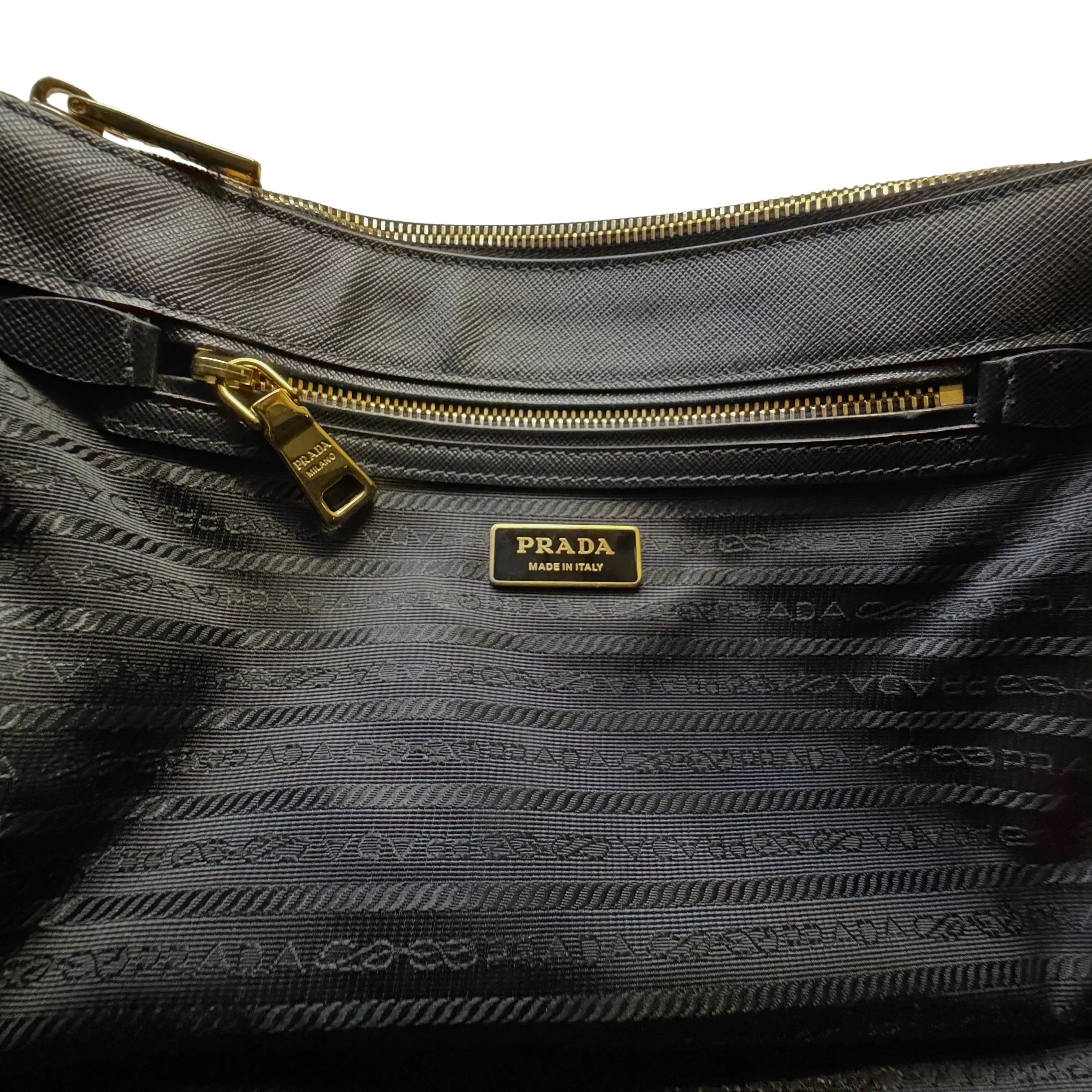 Prada Medium Galleria Saffiano leather bag Black - Lost Designer