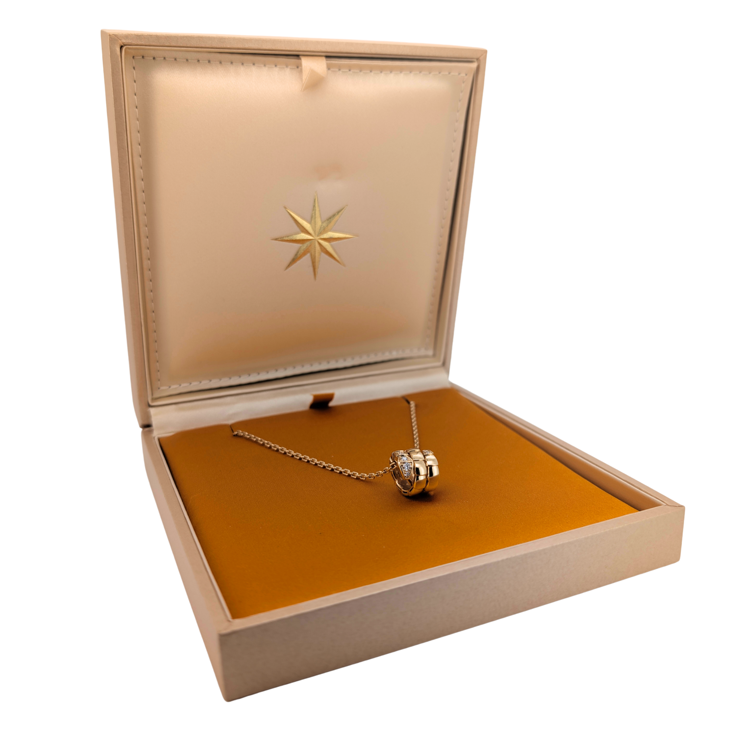 Bvlgri Serpenti Viper Necklace Diamond 18k Yellow Gold