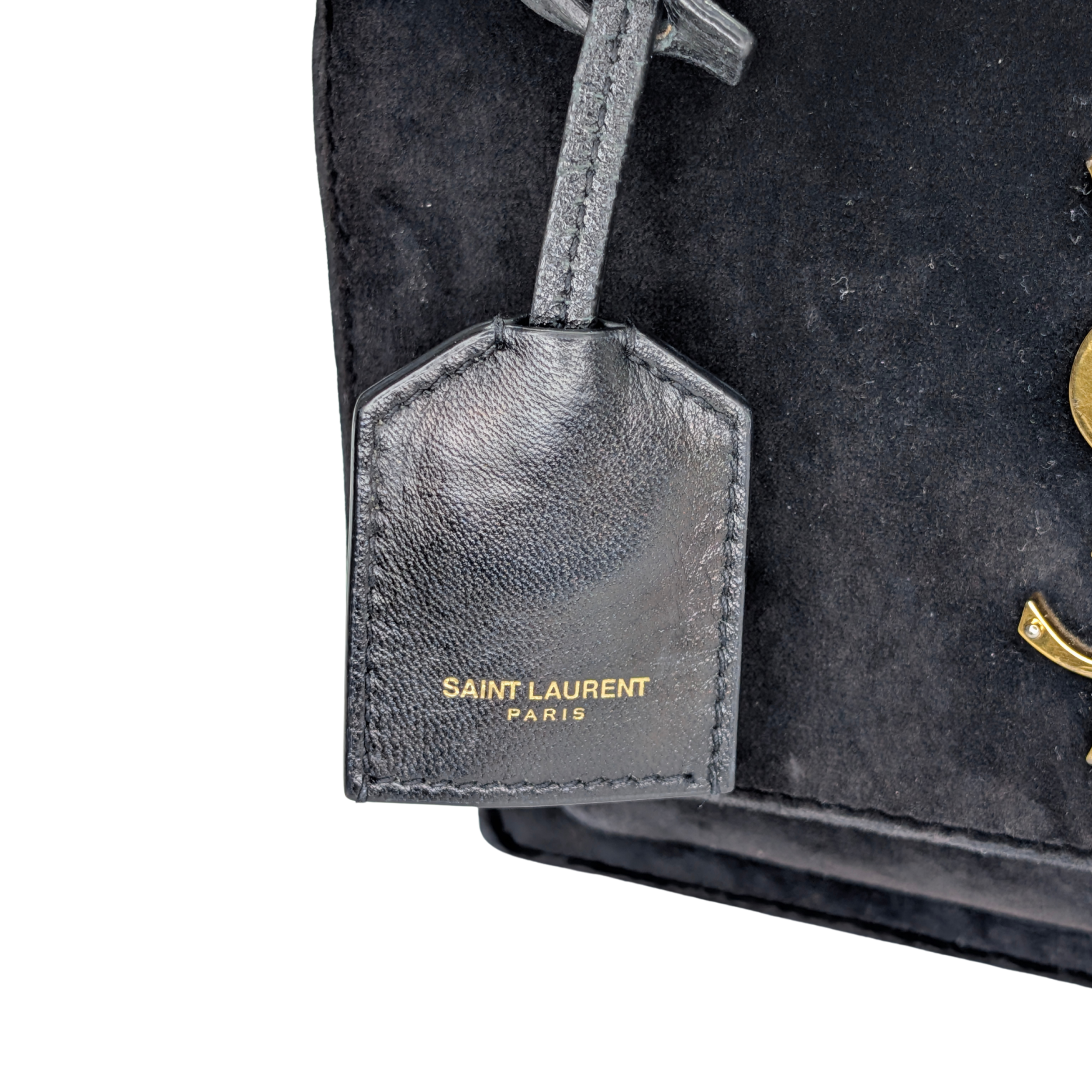 Saint Laurent Sunset Velvet Small Bag Black