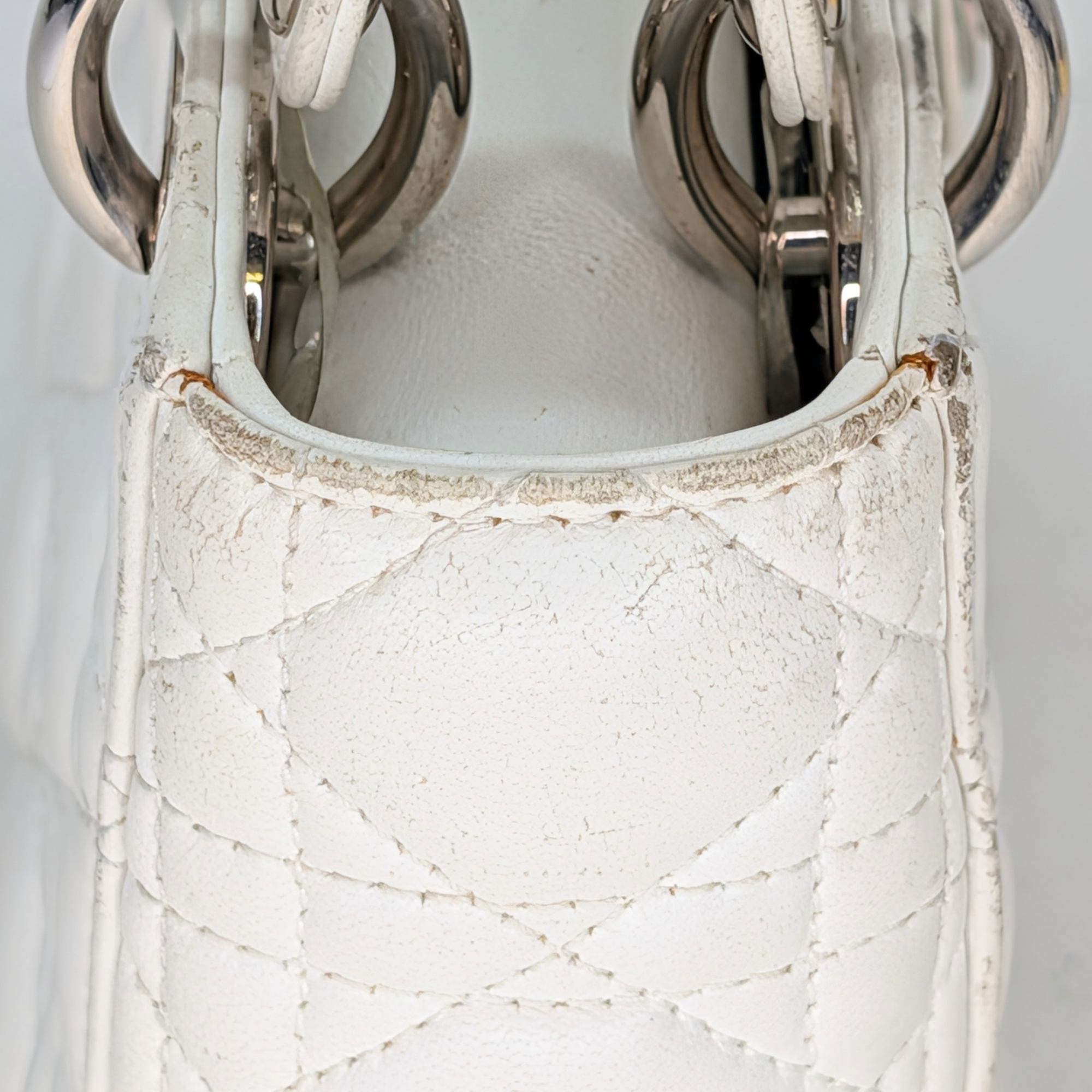 Dior Cannage Mini Lady Bag White