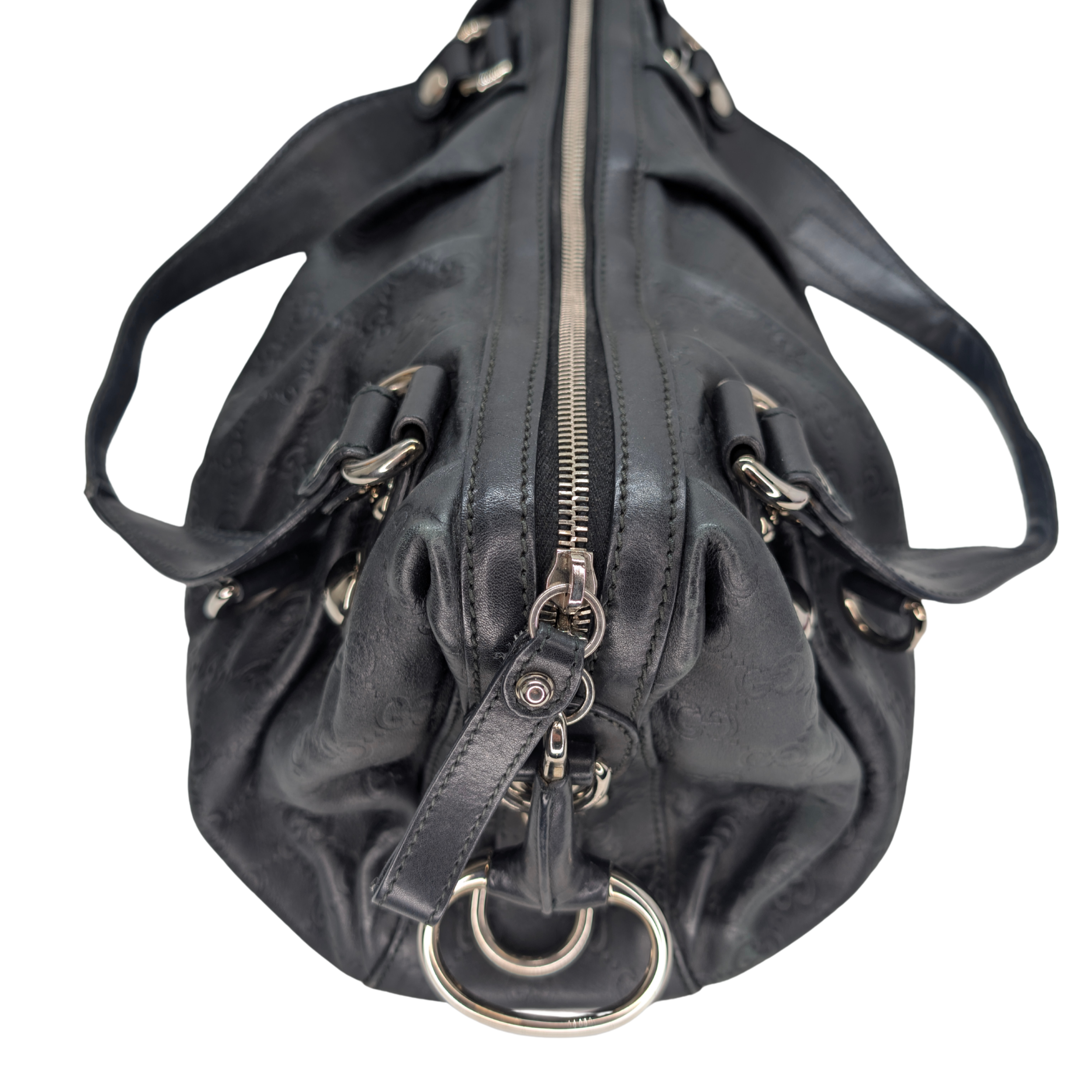 Gucci Guccissima Icon Bit Medium Boston Bag Black