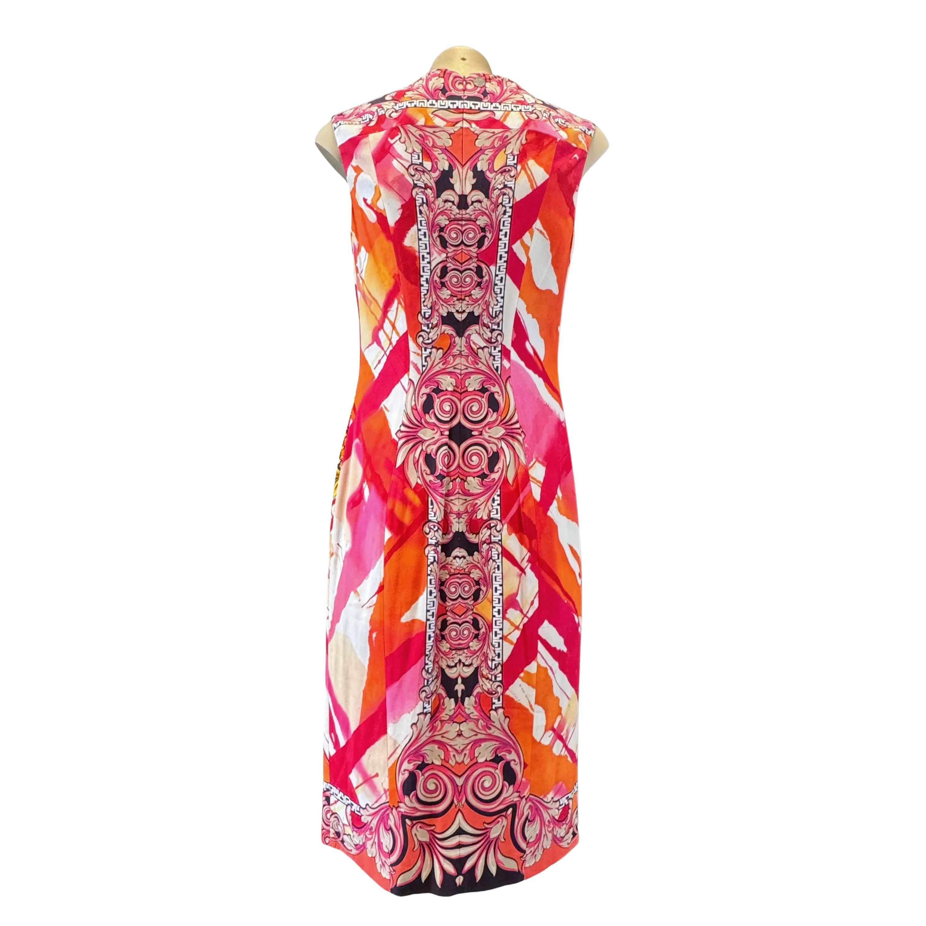 Versace Pink x Orange Baroque Print Sleeveless Dress Size 42 - Lost Designer