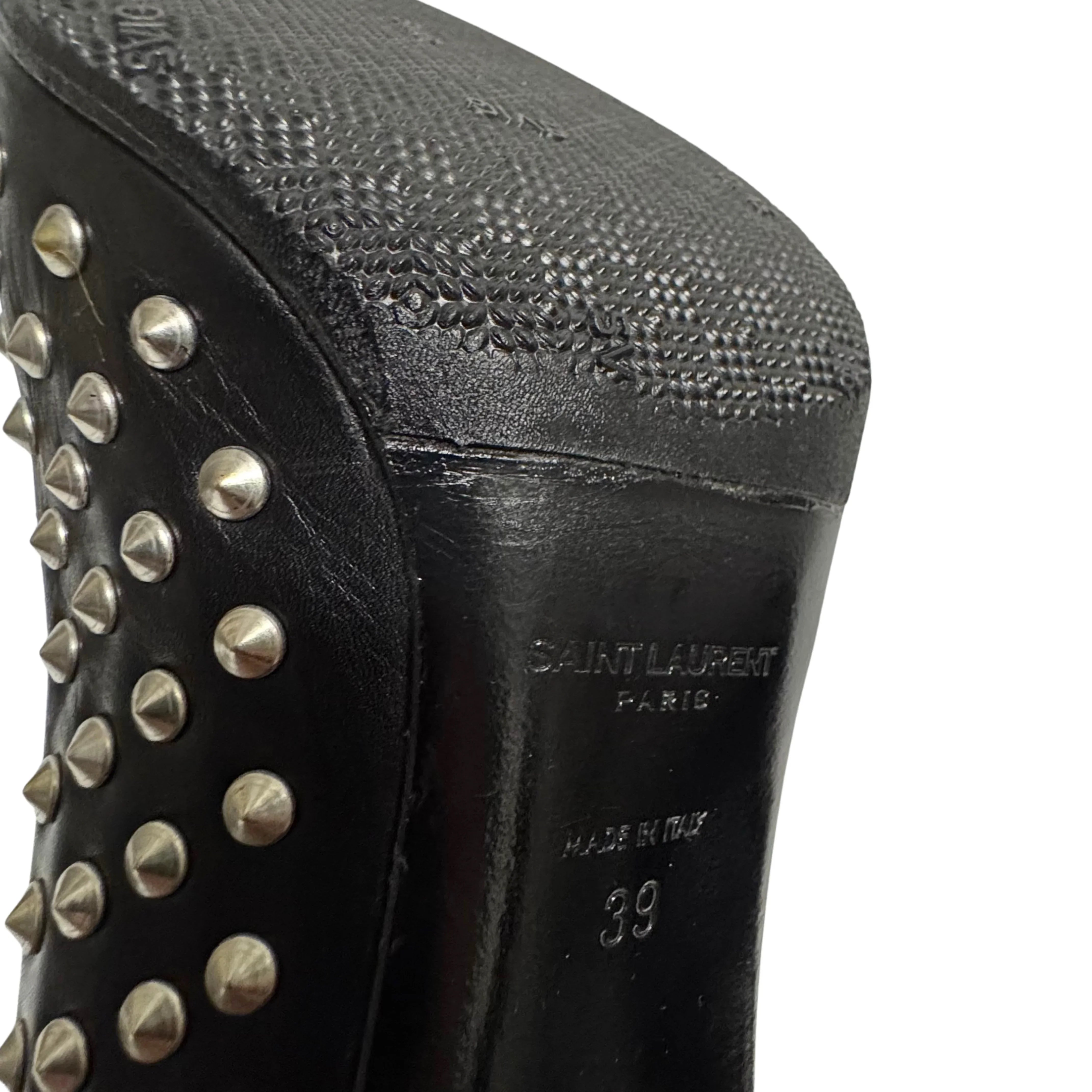 Saint Laurent Leather Printed Rock stud D'Orsay Pumps - Lost Designer