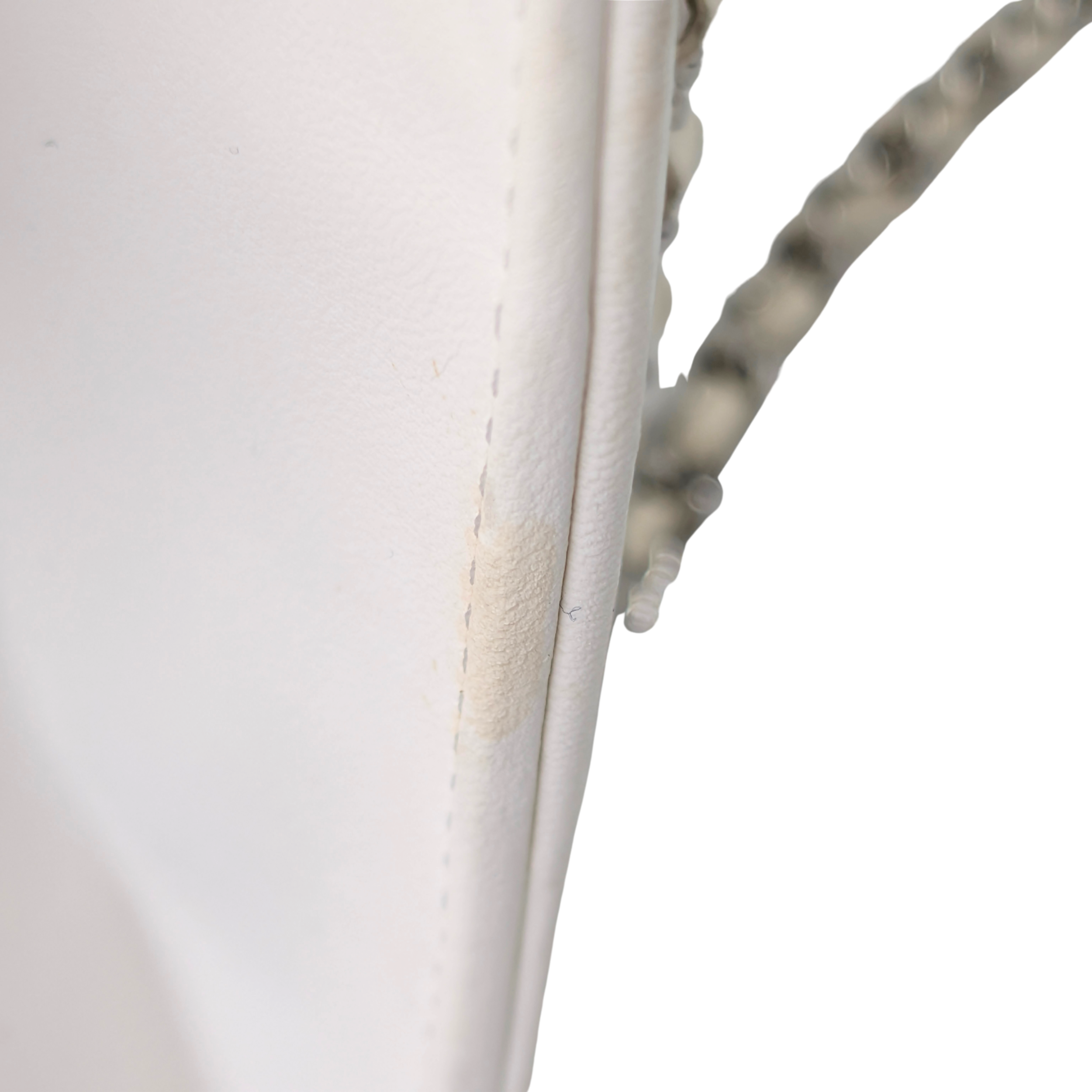 Chanel 2014 Delivery Cutout Handle Bag White