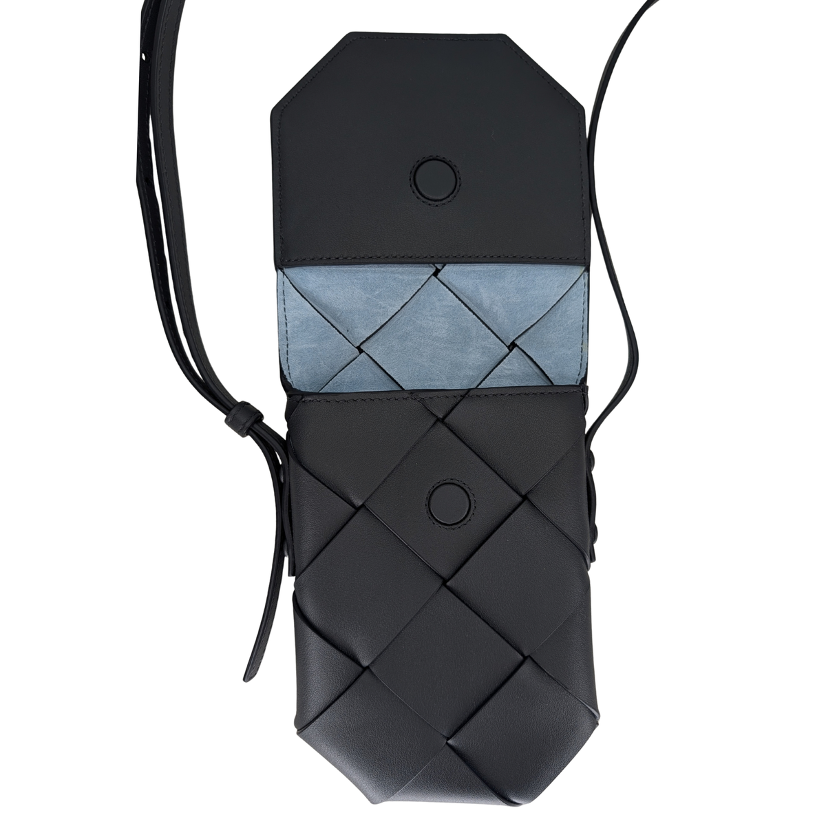 Bottega Veneta Nappa Maxi Intrecciato Diago Phone Pouch Black