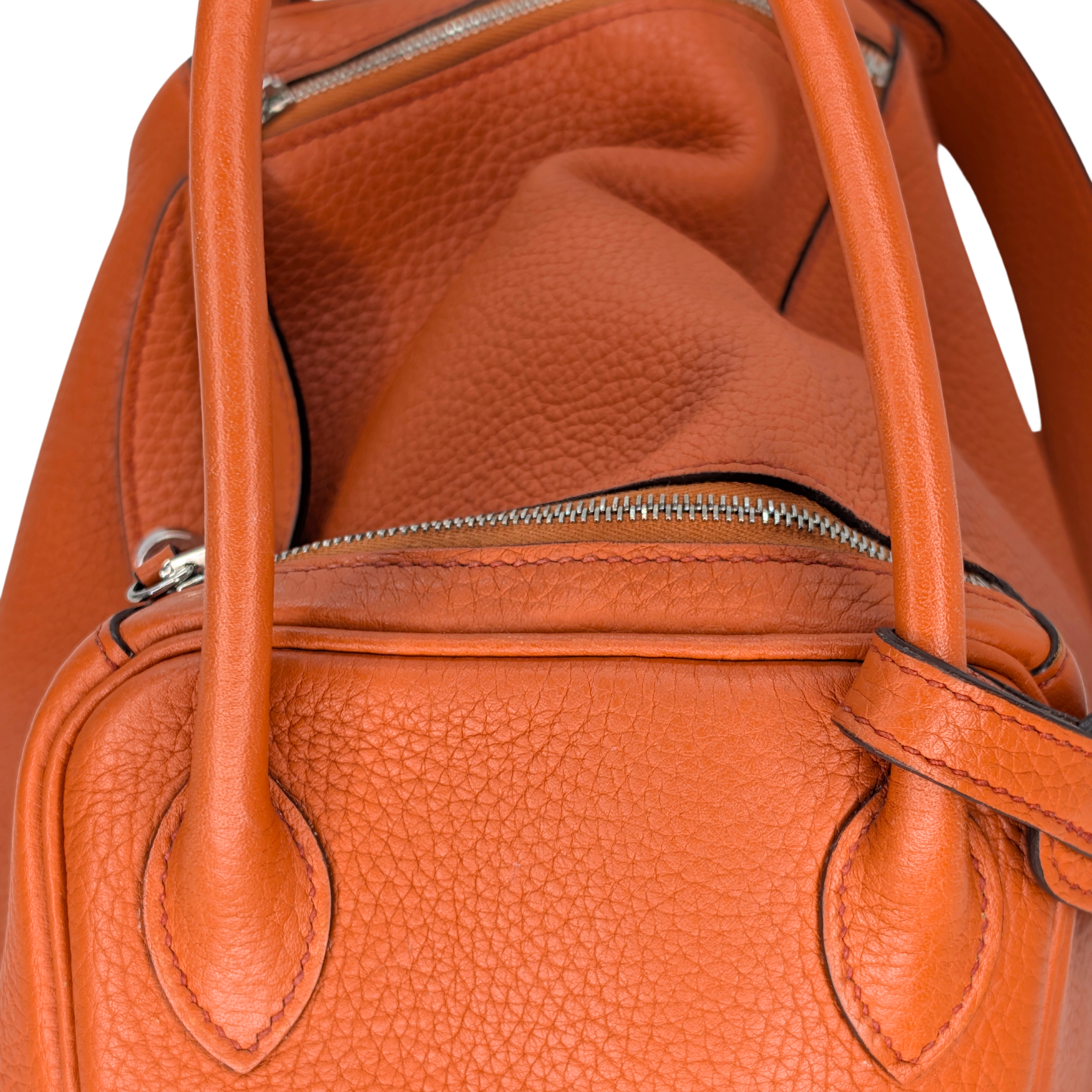 Hermes Lindy Clemence 26 X Stamp SHW Orange