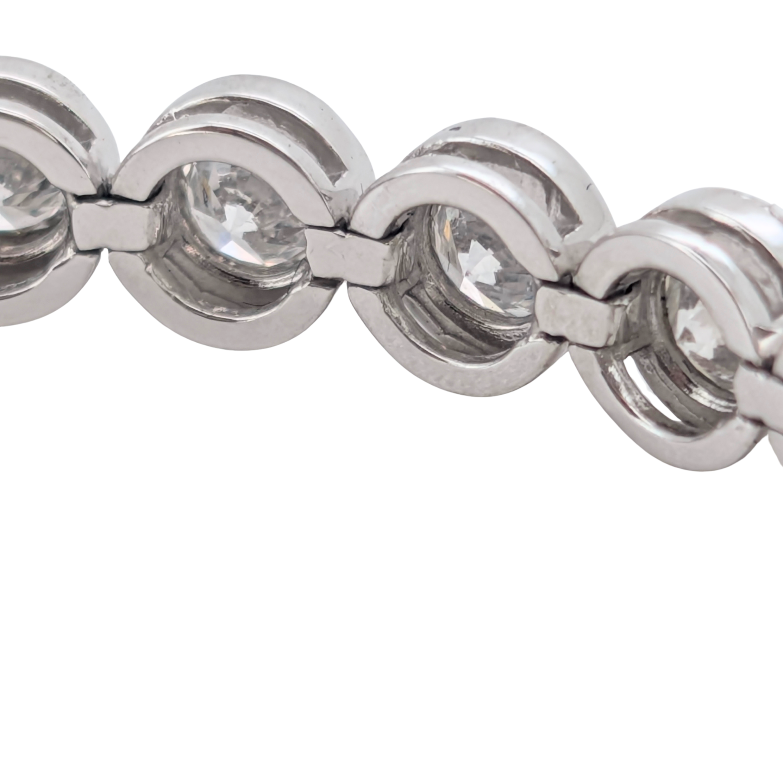 6.00Ct Natural Round Brilliant Diamond Tennis Bracelet In 18ct White Gold