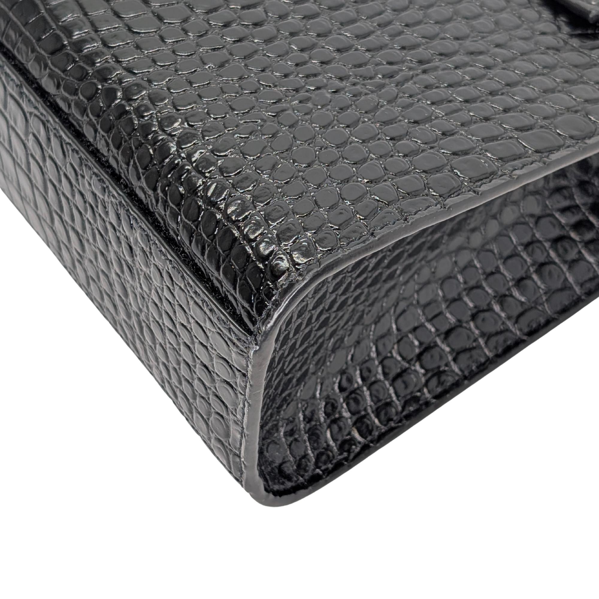 Saint Laurent Manhattan Medium Crocodile Embossed Shoulder Bag