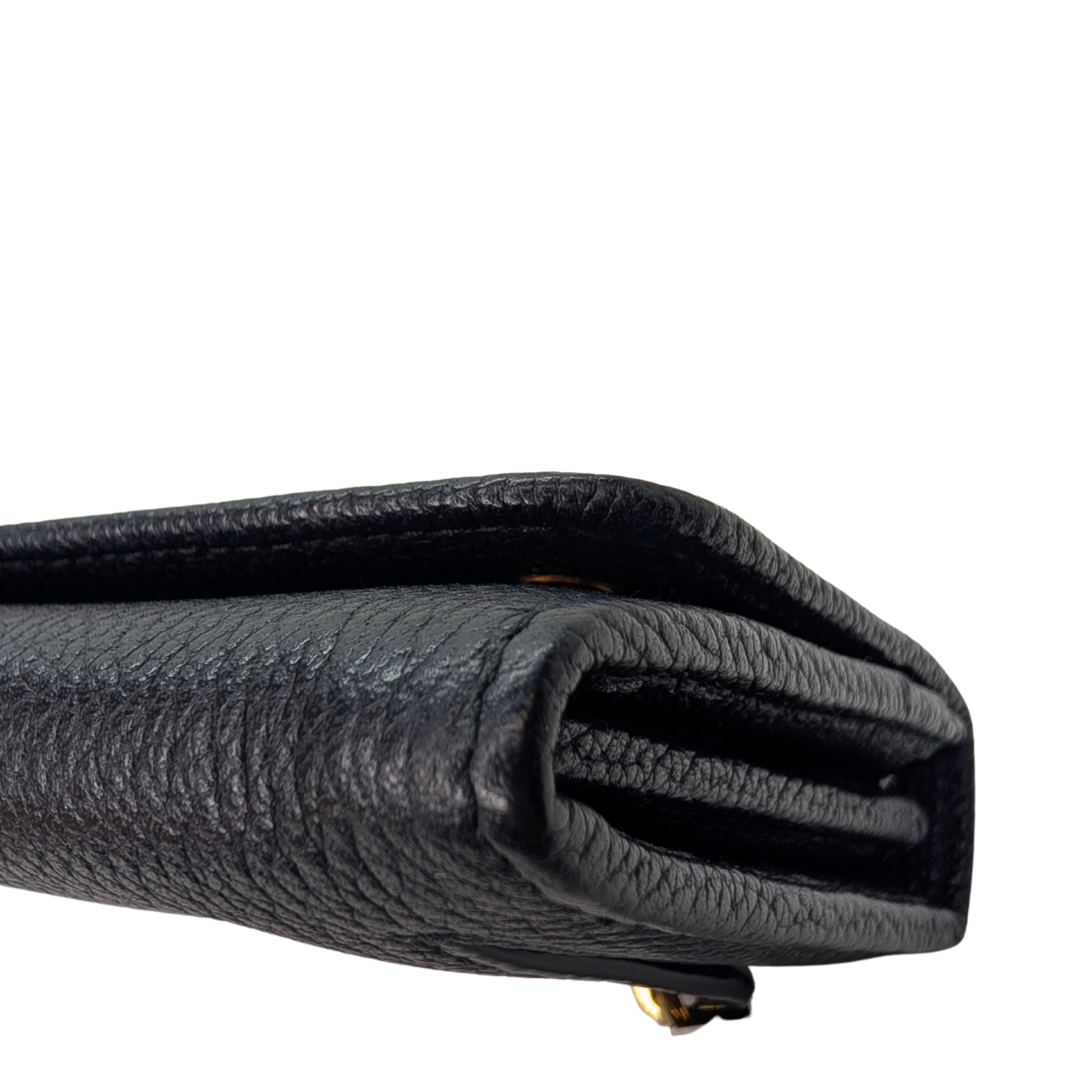 Prada Vitello Grain Nero Long Wallet
