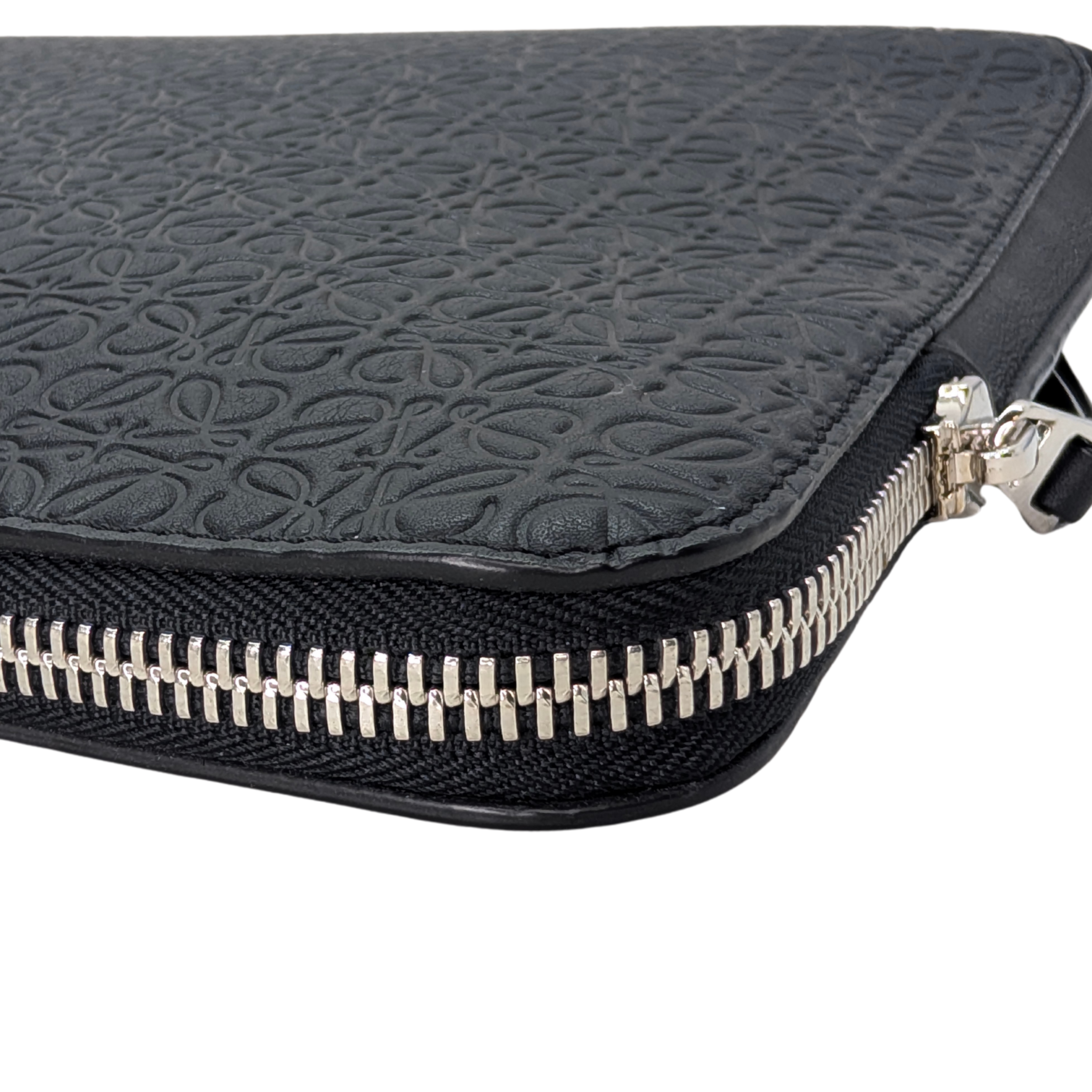 Loewe Anagram Embossed Document Laptop Pouch Black