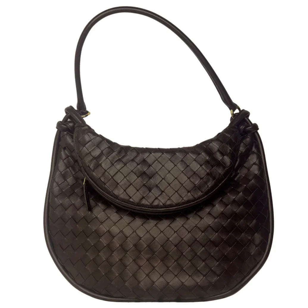 Brand New Bottega Veneta Gemelli Large Shoulder Bag – Intrecciato Dark Brown - Lost Designer