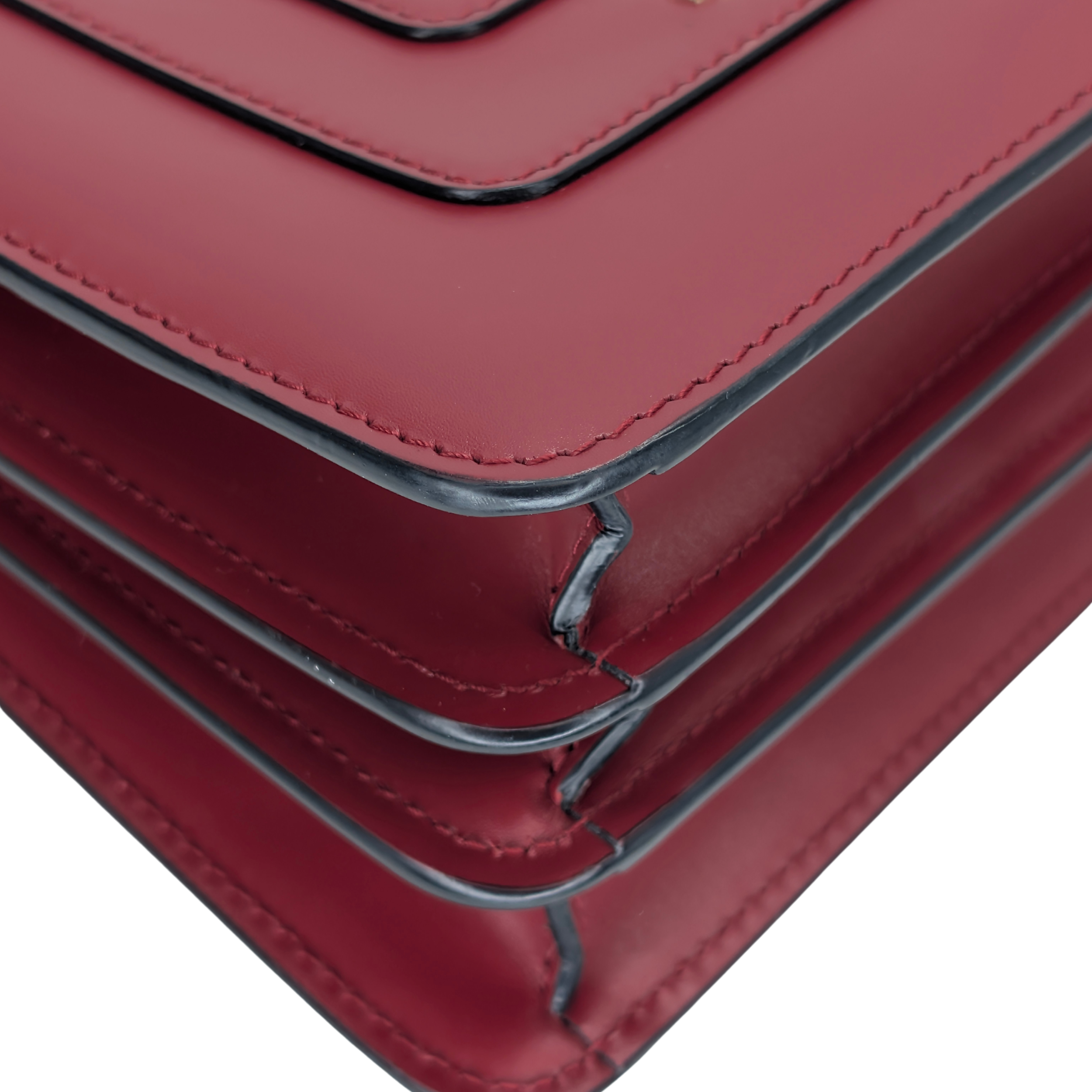 Bvlgari Calfskin Serpenti Forever Top Handle Red