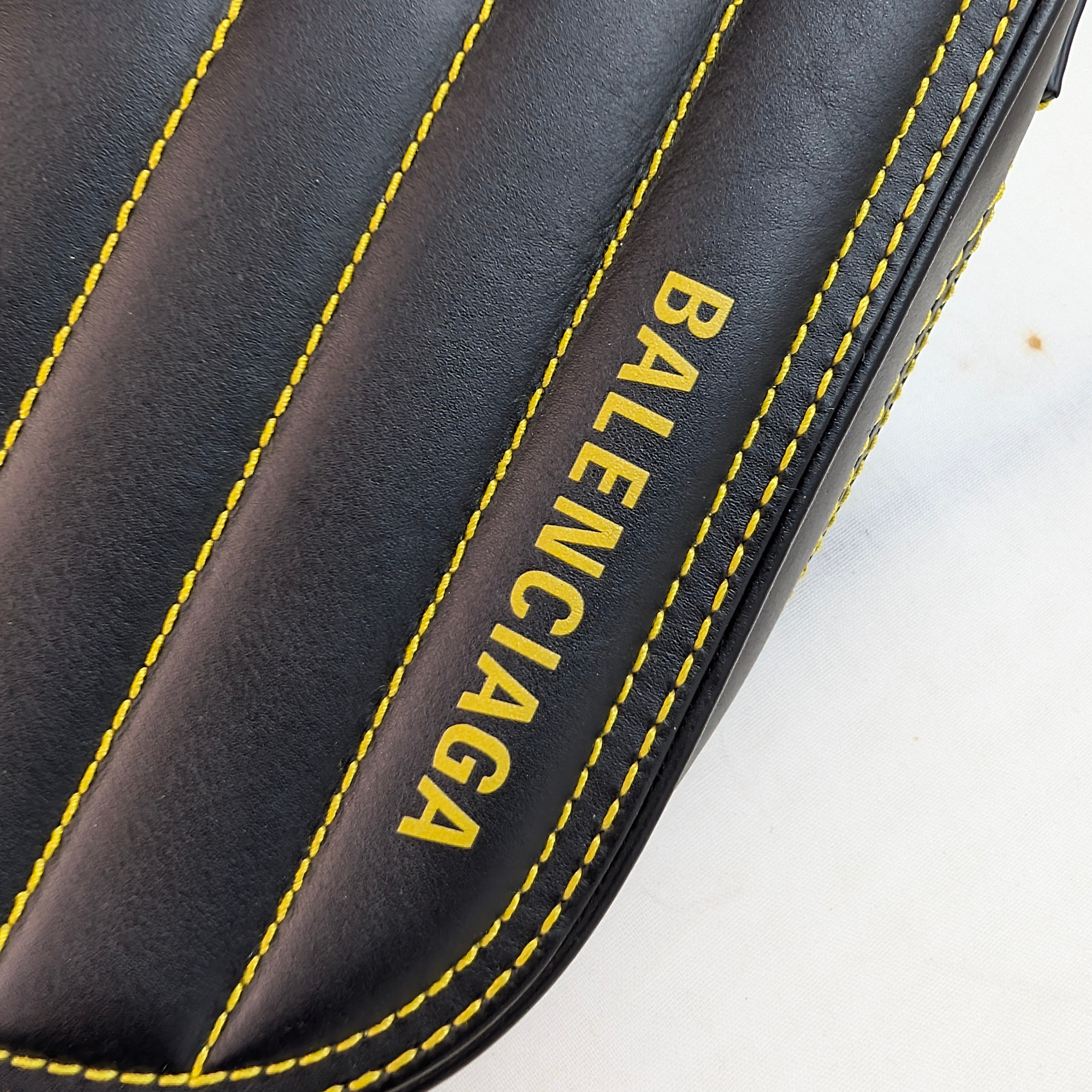 Balenciaga Quilted Car Clutch S Black And Yellow