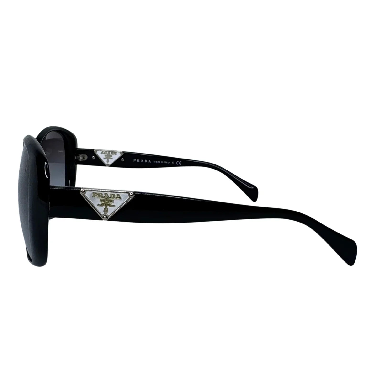 Prada SPR 150 Black Acetate Oversized Round Sunglasses - Lost Designer