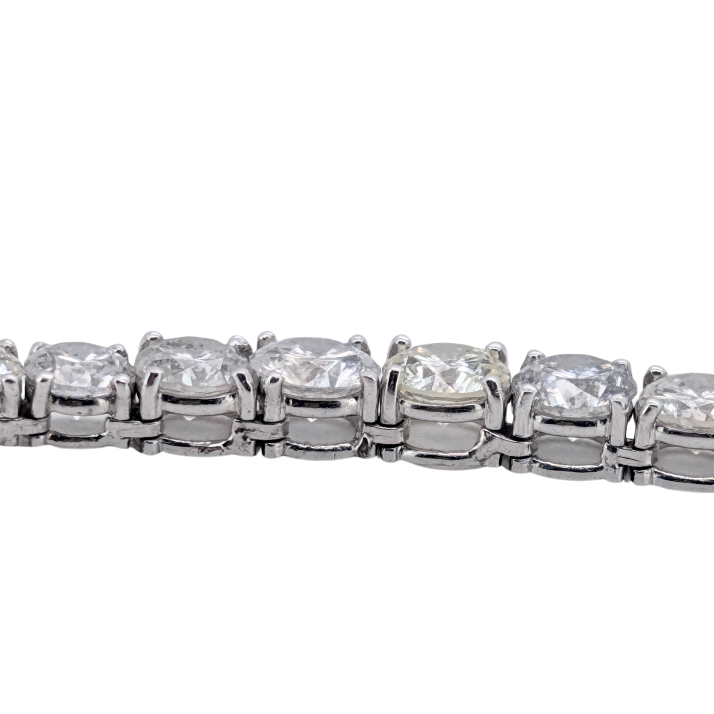 20.0Ct Natural Brilliant Diamond Graduating Tennis Necklace Platinum