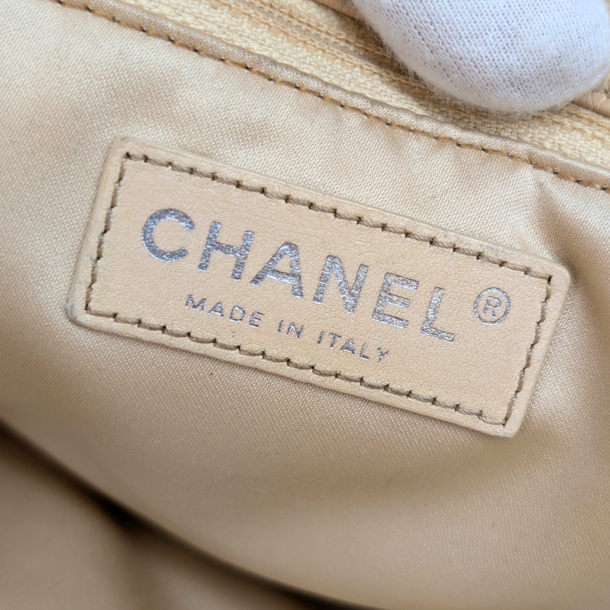 Chanel Quilted Caviar Grand Shopping Tote Beige