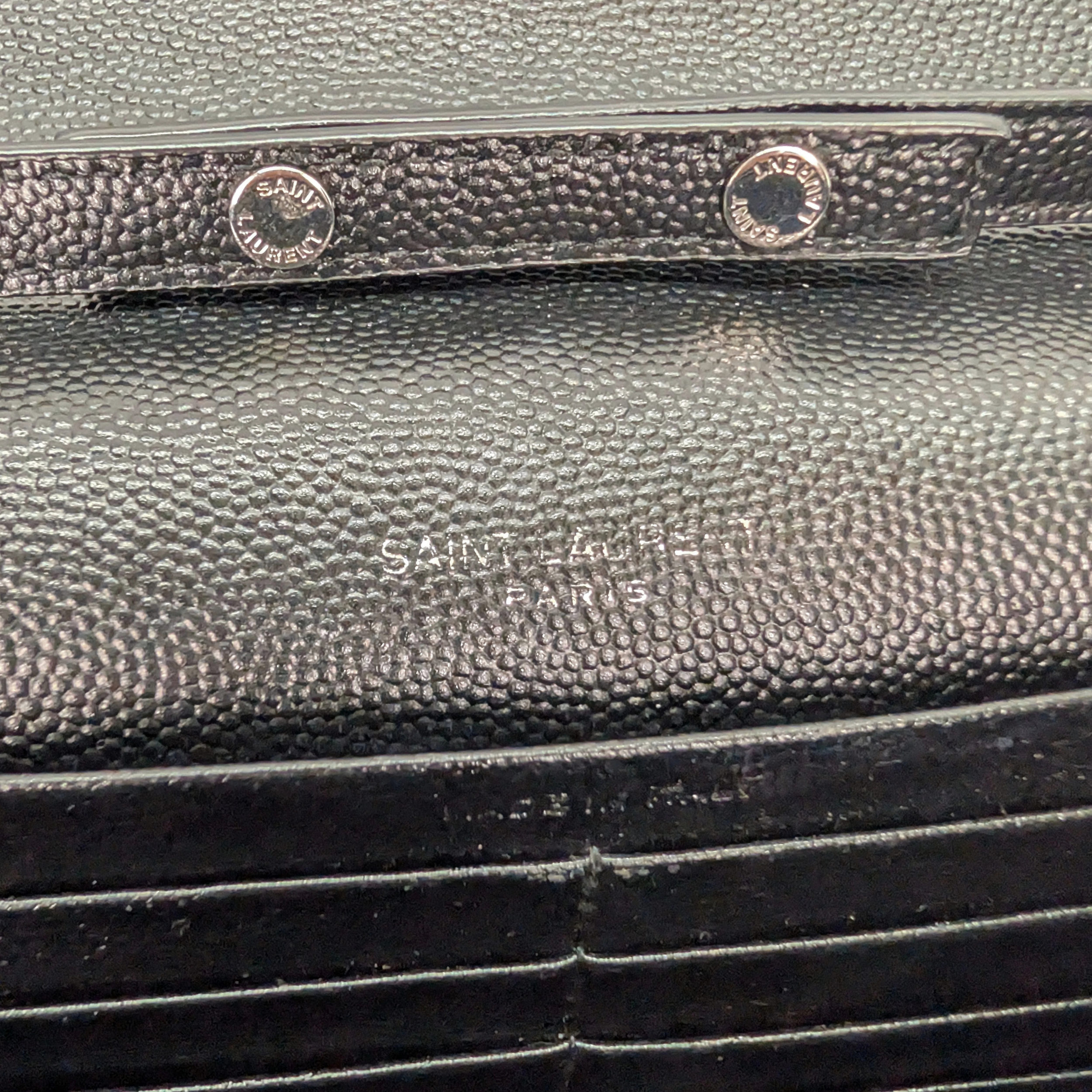 Saint Laurent Cassandra Envelope Wallet on Chain Black