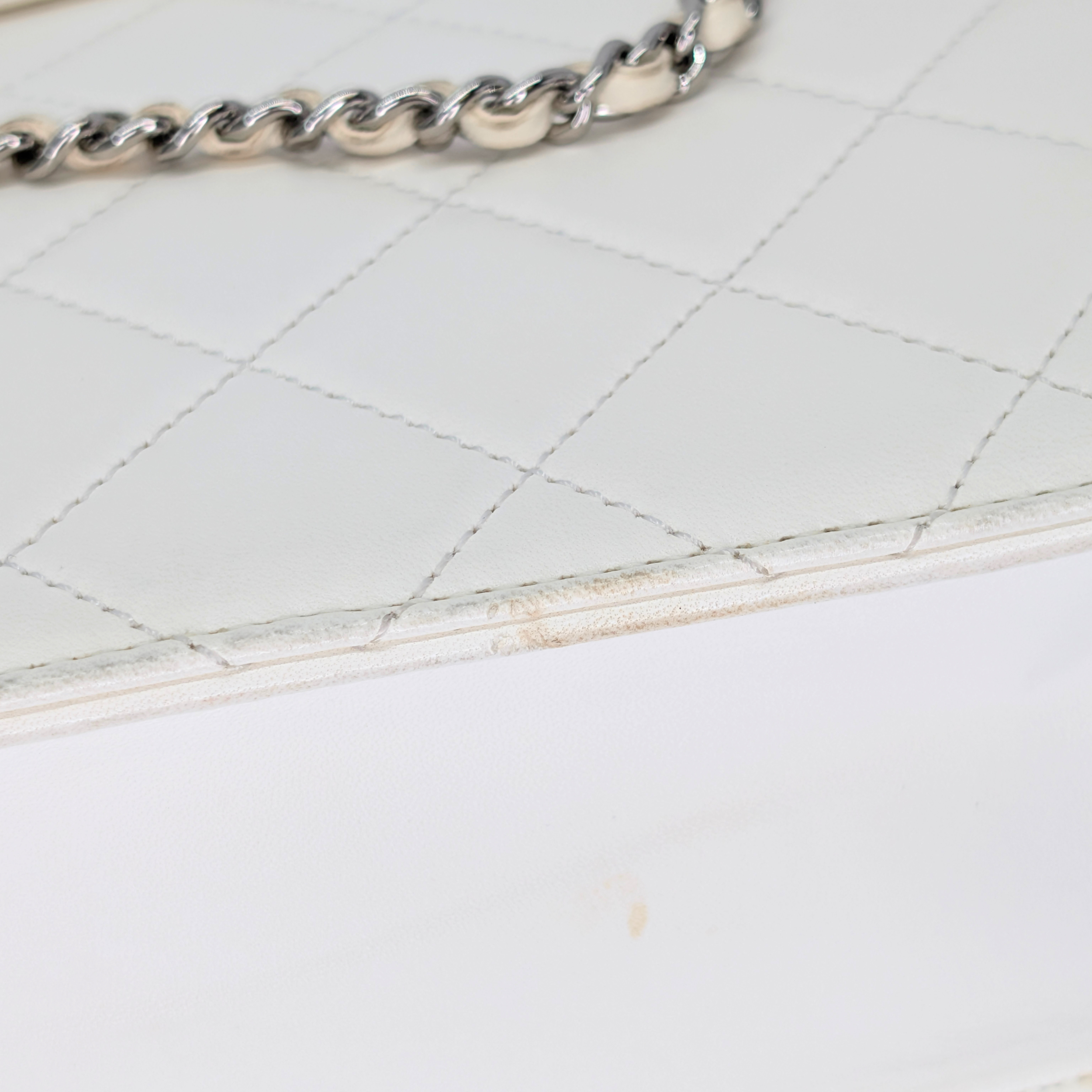 Chanel 2014 Delivery Cutout Handle Bag White