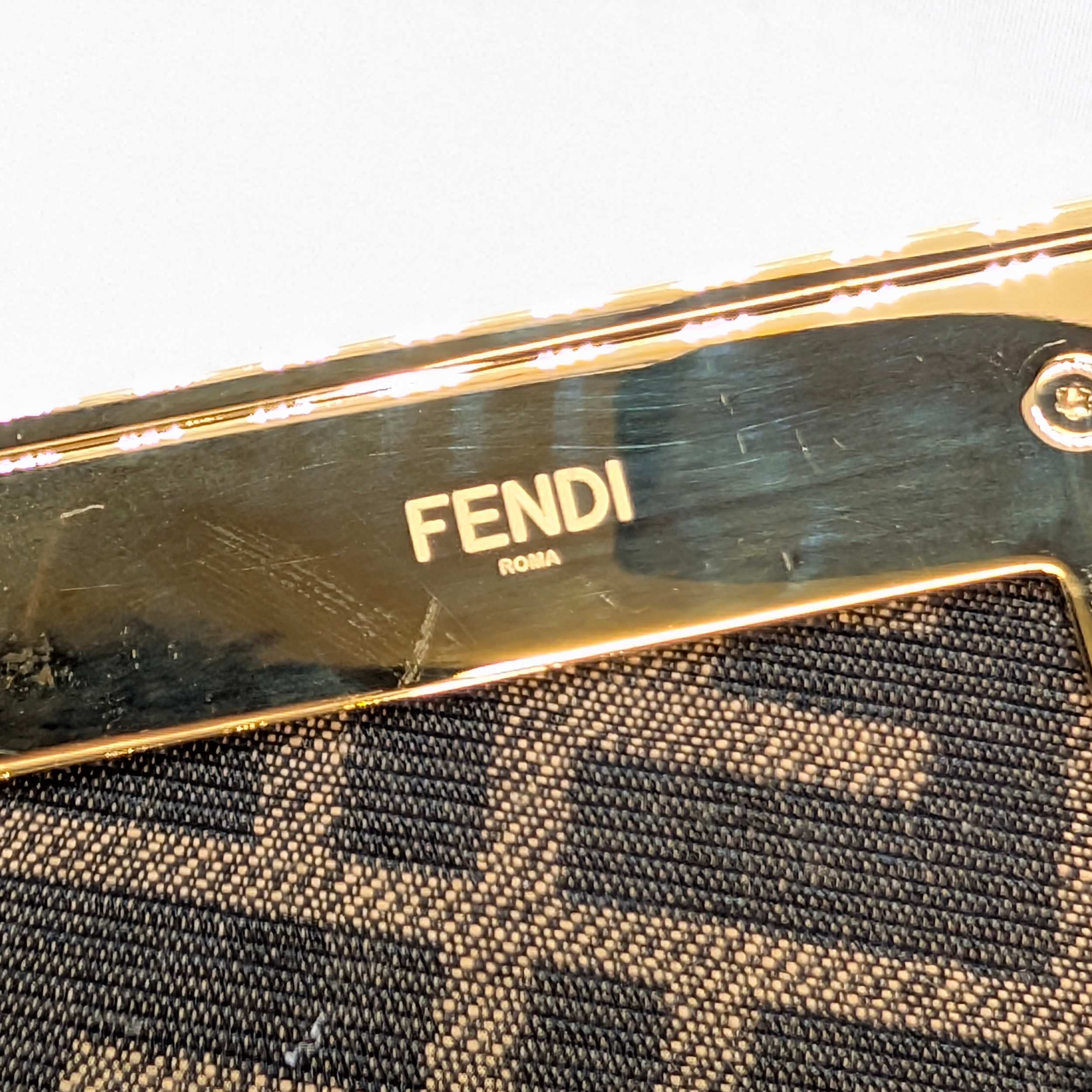 Fendi First Bag Clutch Small Full Snake Python Dark Beige