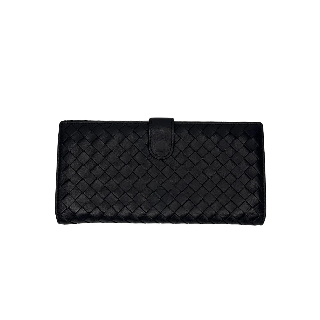 Bottega Veneta Nappa Intrecciato Continental Wallet Black - Lost Designer