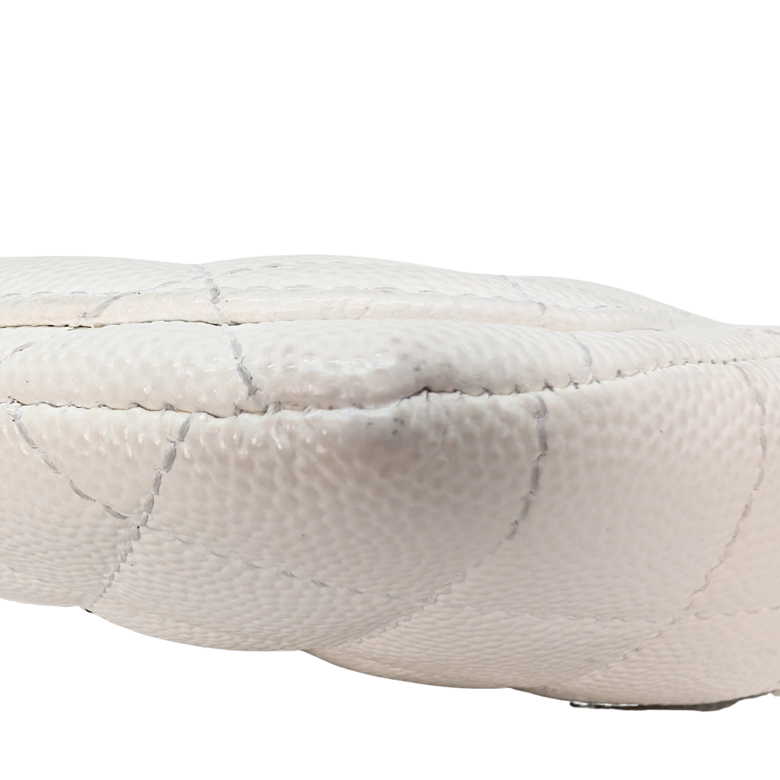 Chanel Quilted Caviar Sunglasses Case Bag White