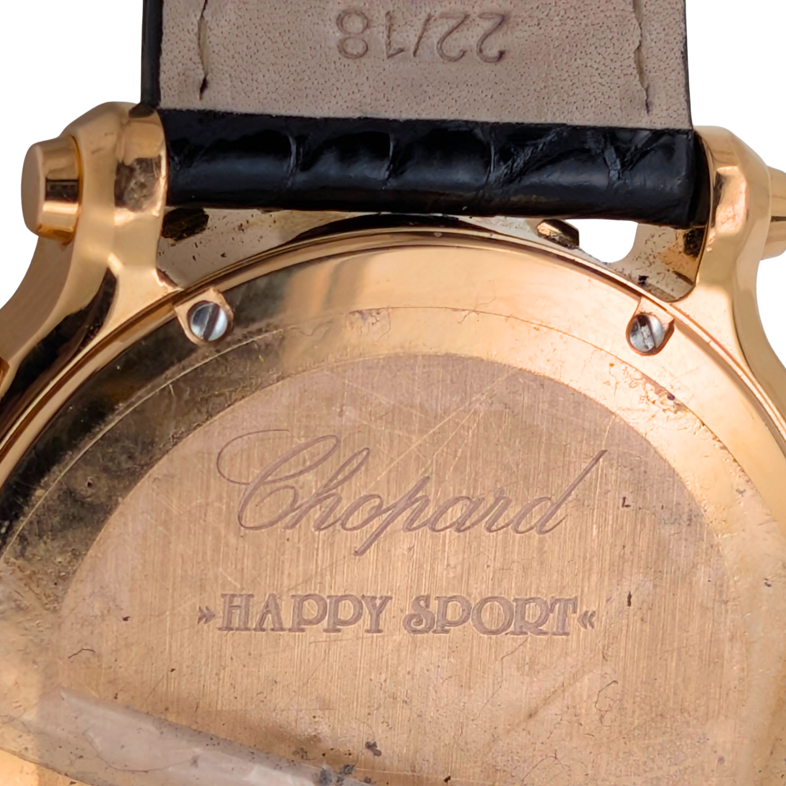 Chopard Happy Sport Chronograph 18k Rose Gold 42mm Watch 283583-5004