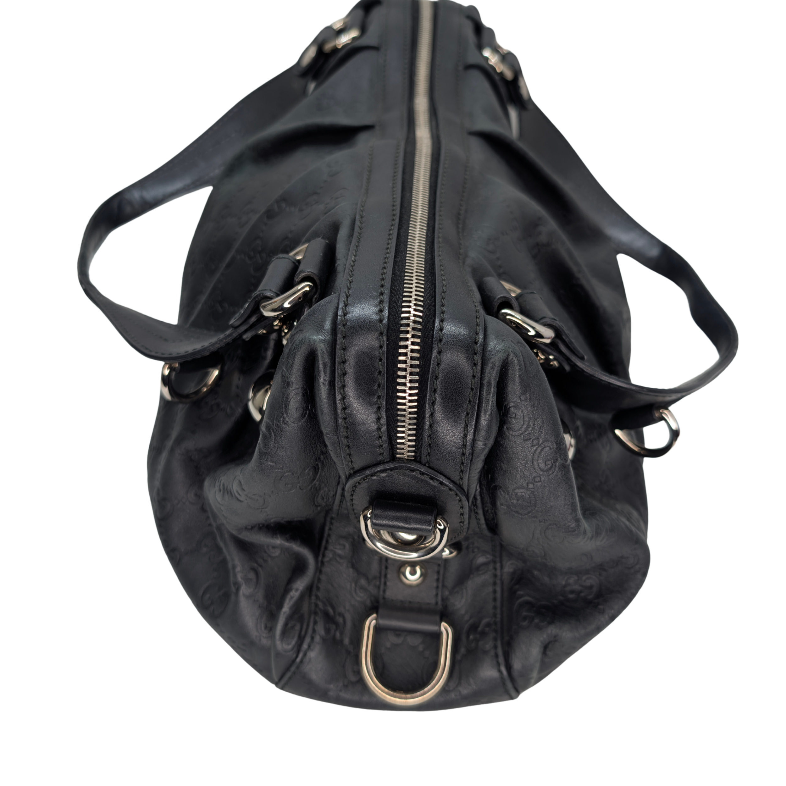 Gucci Guccissima Icon Bit Medium Boston Bag Black